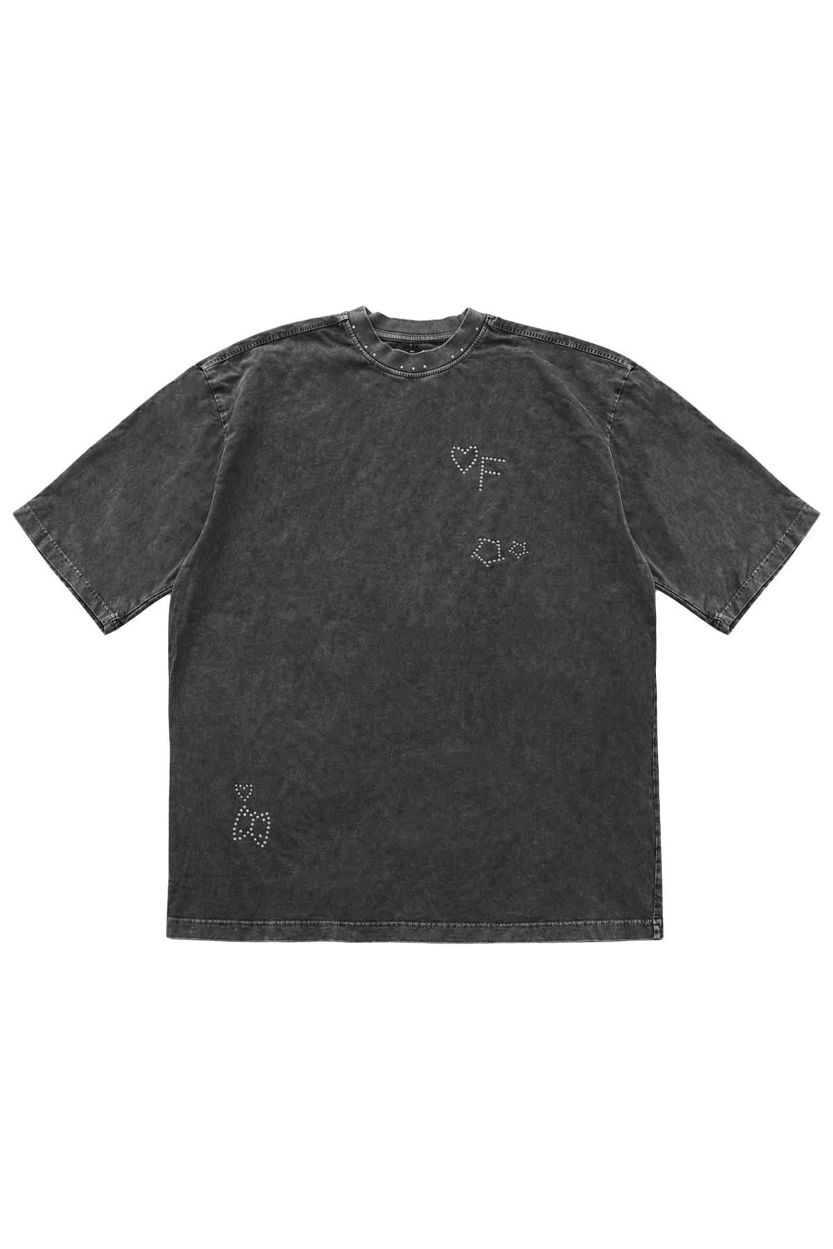 Vintage Studs Oversize Tee Black Washed