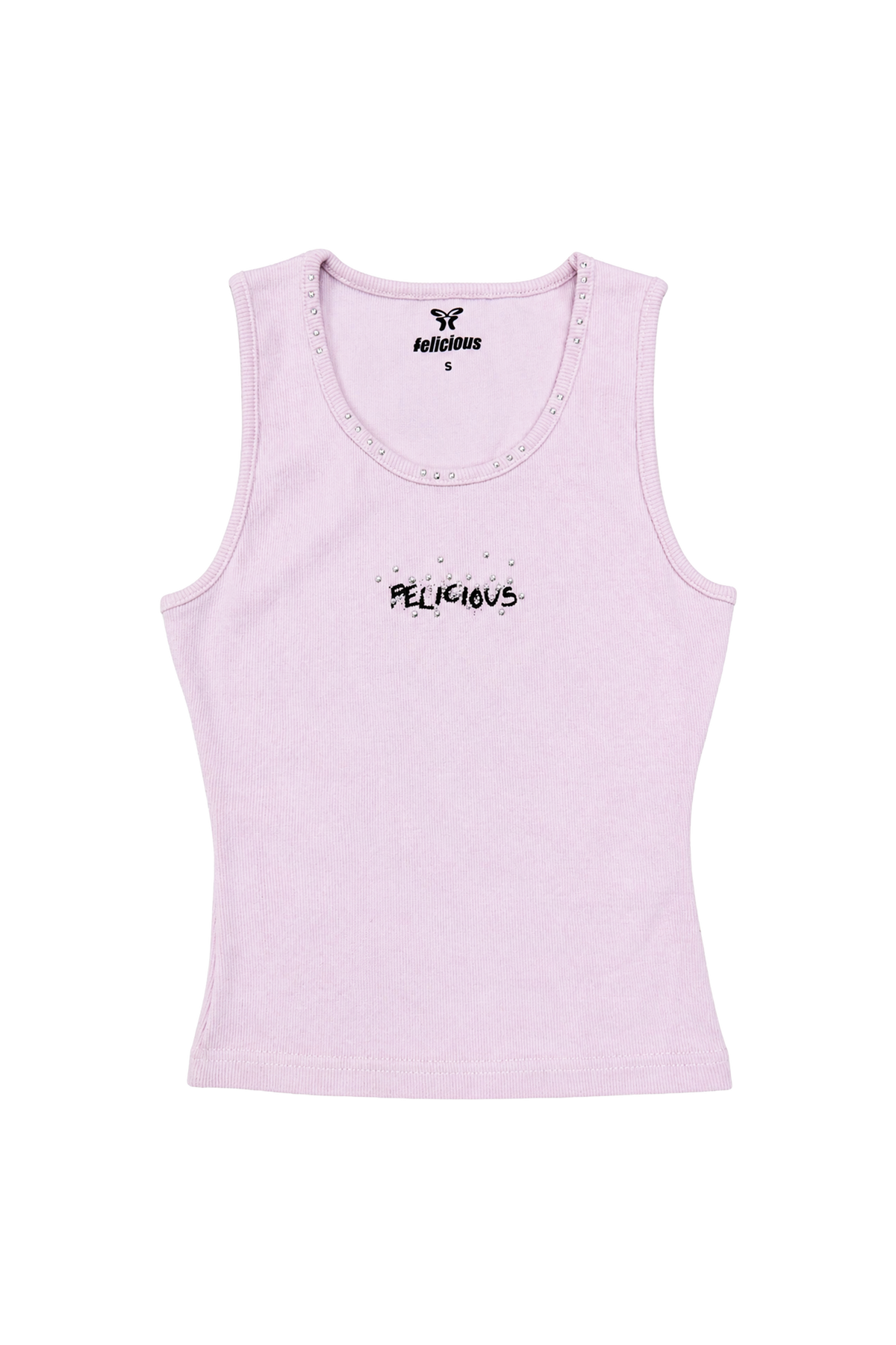 Stud Rib Tank Top Light Lilac