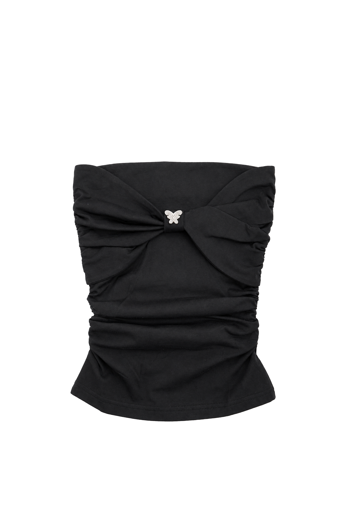 Tube Top Butterfly Charm Black