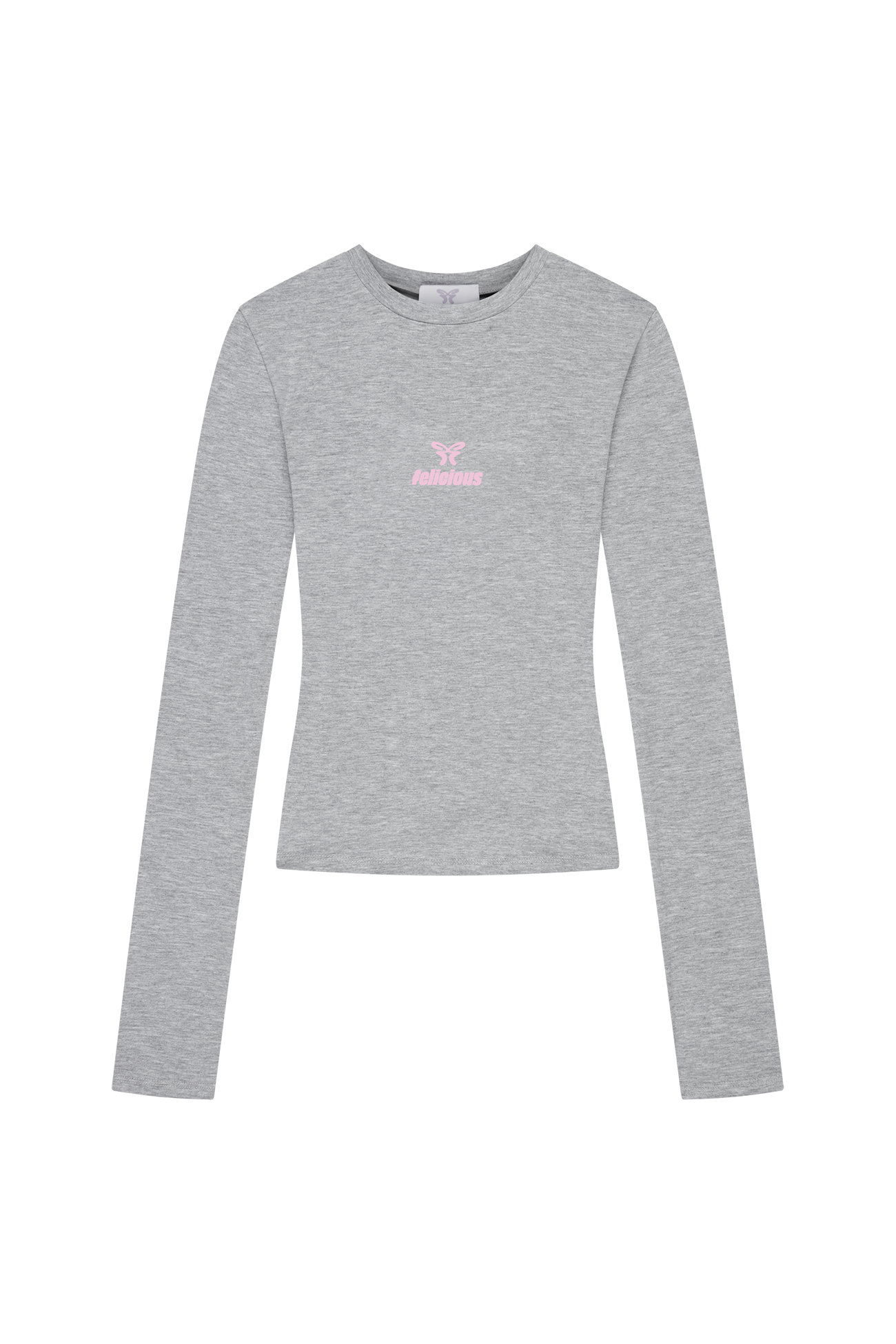 Basic Tight Logo Longsleeve Light Grey Melange