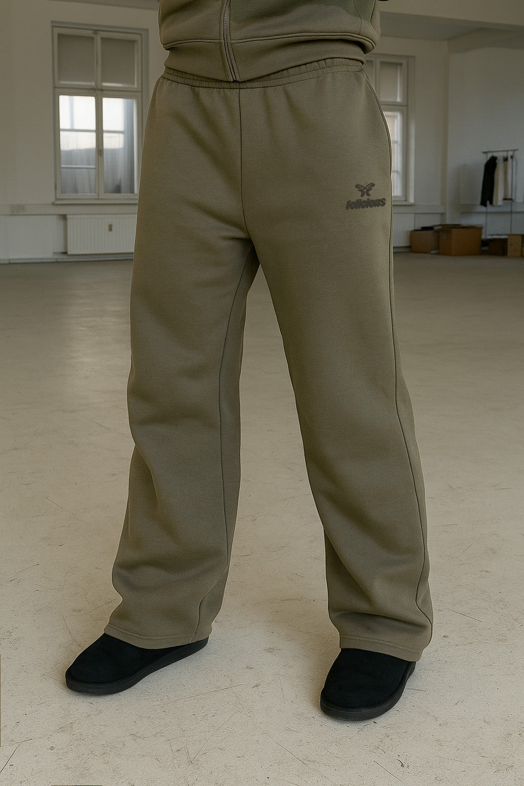Basic Logo Sweatpants Dusky Green