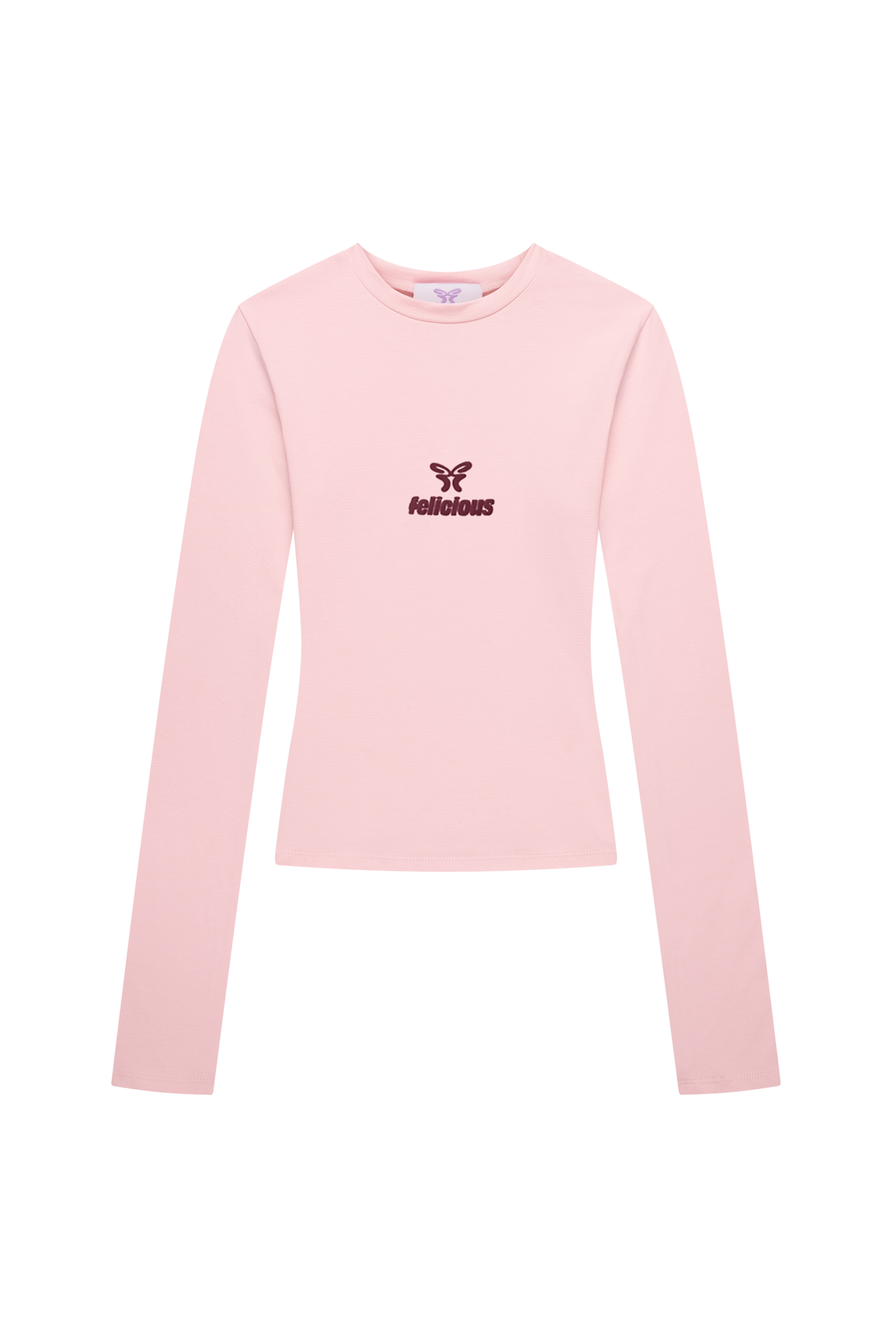 Basic Tight Logo Longsleeve Blush Pink
