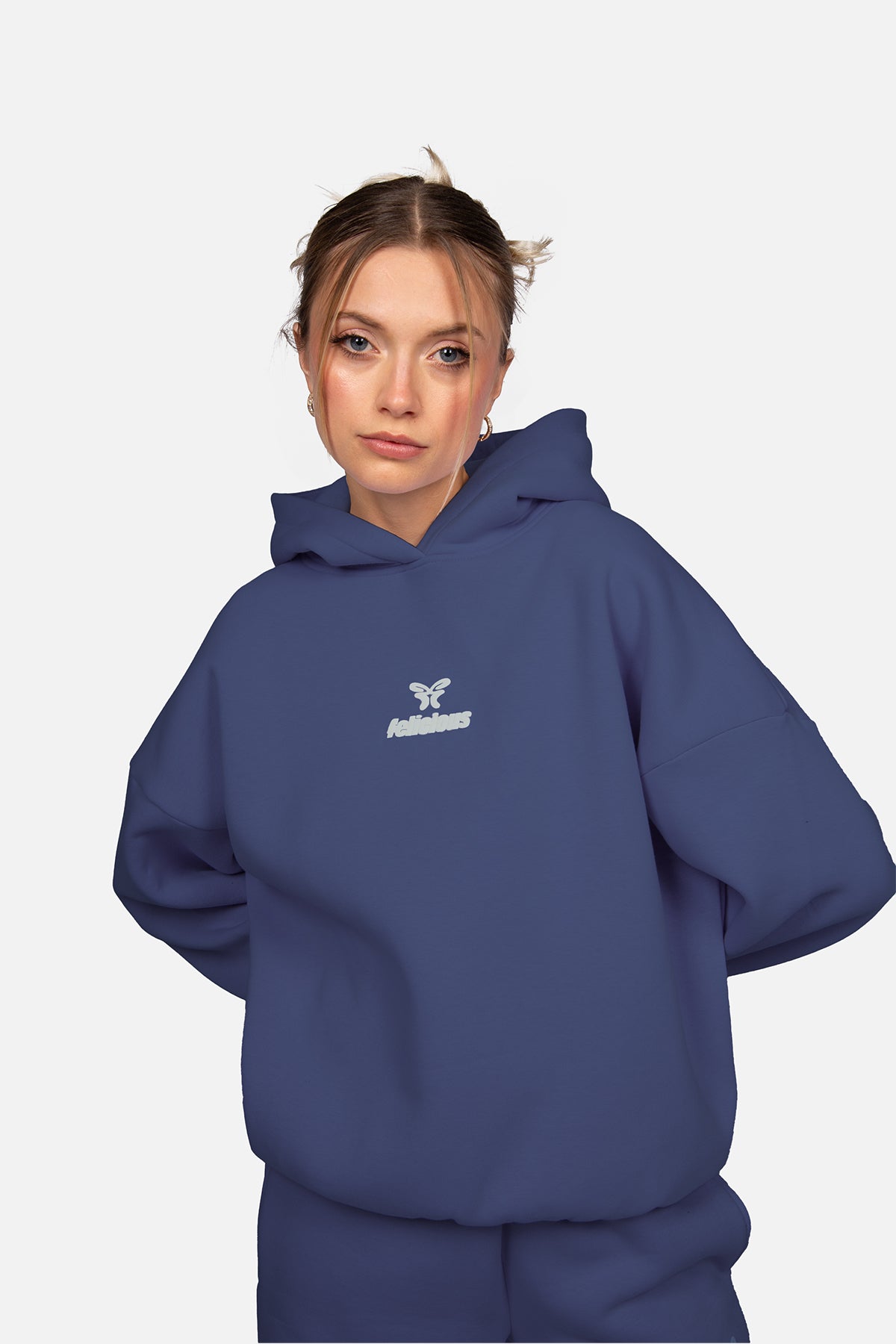 Basic Logo Hoodie Stone Blue