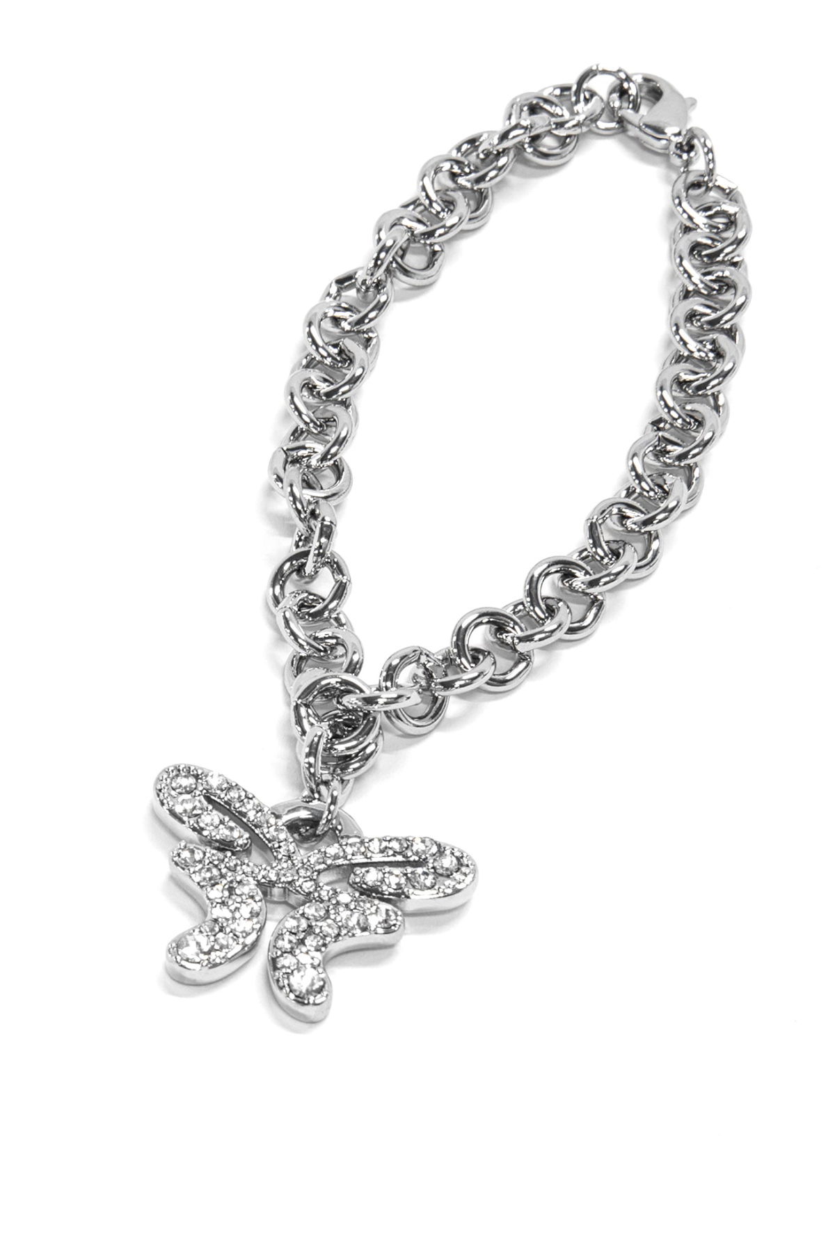 Butterfly Bracelet Silver & Rhinestones