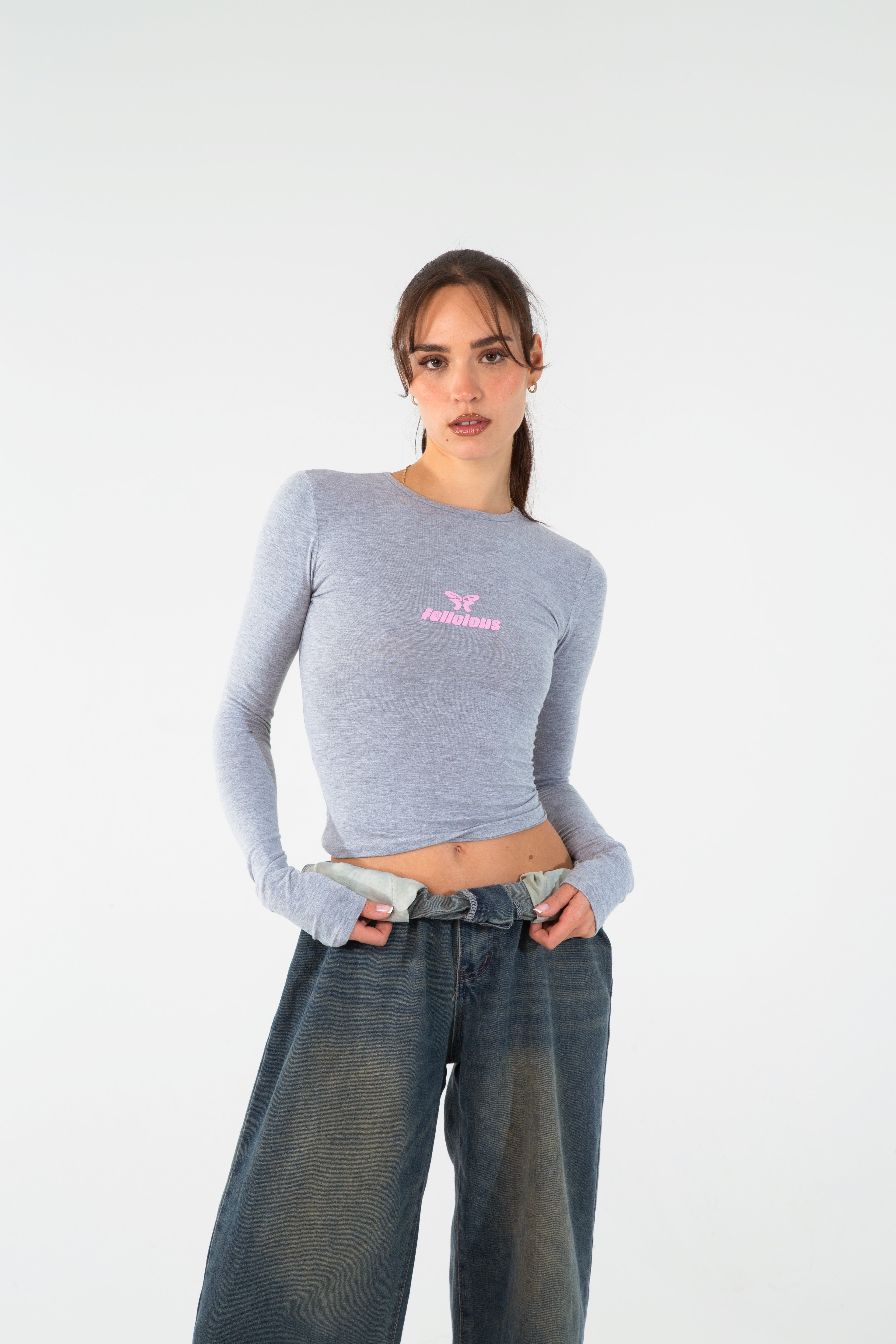 Basic Tight Logo Longsleeve Light Grey Melange