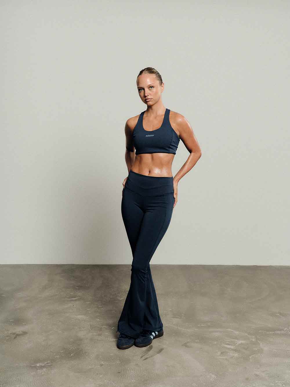 Felicious Active Flared Leggings Stone Blue