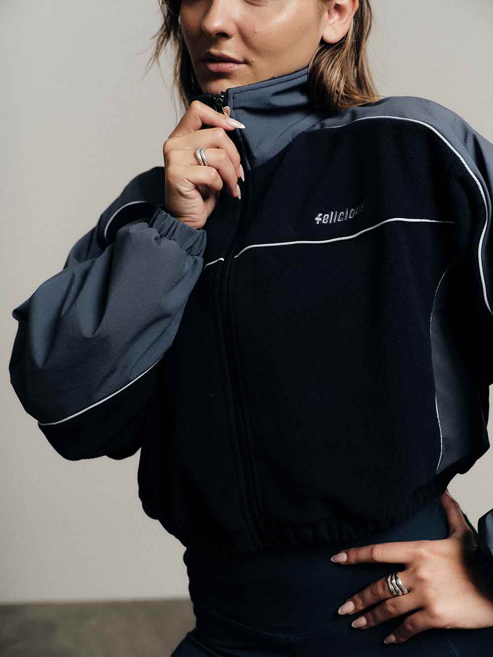 Felicious Active Fleece Windbreaker Stone Blue