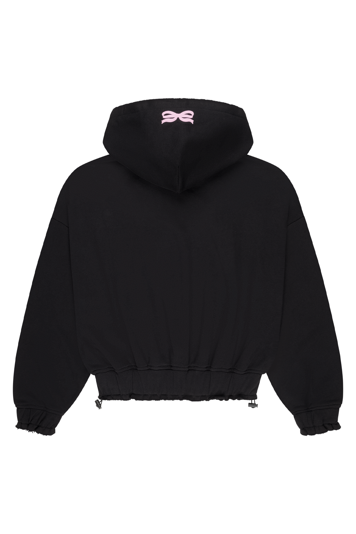 Zip Hoodie Raw Edges Black
