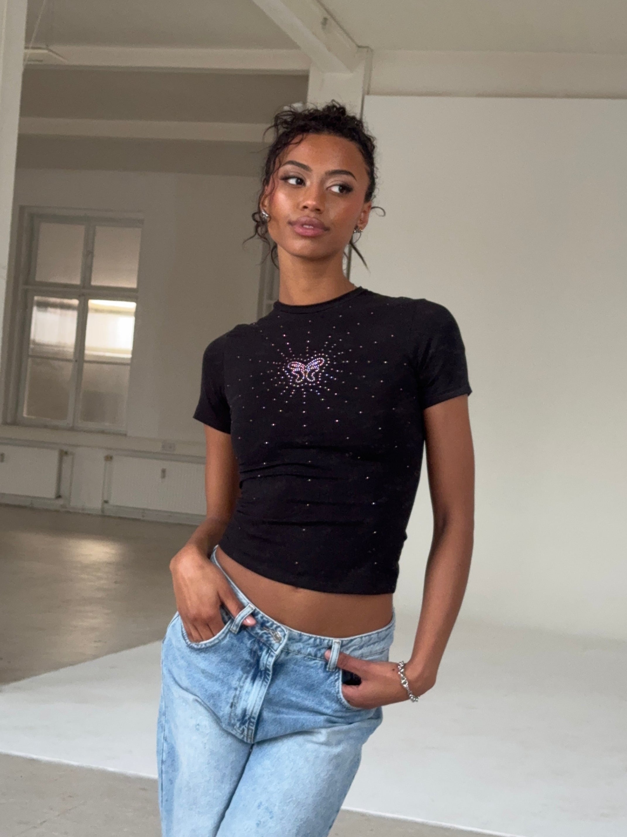 Glowing Butterfly T-Shirt Black