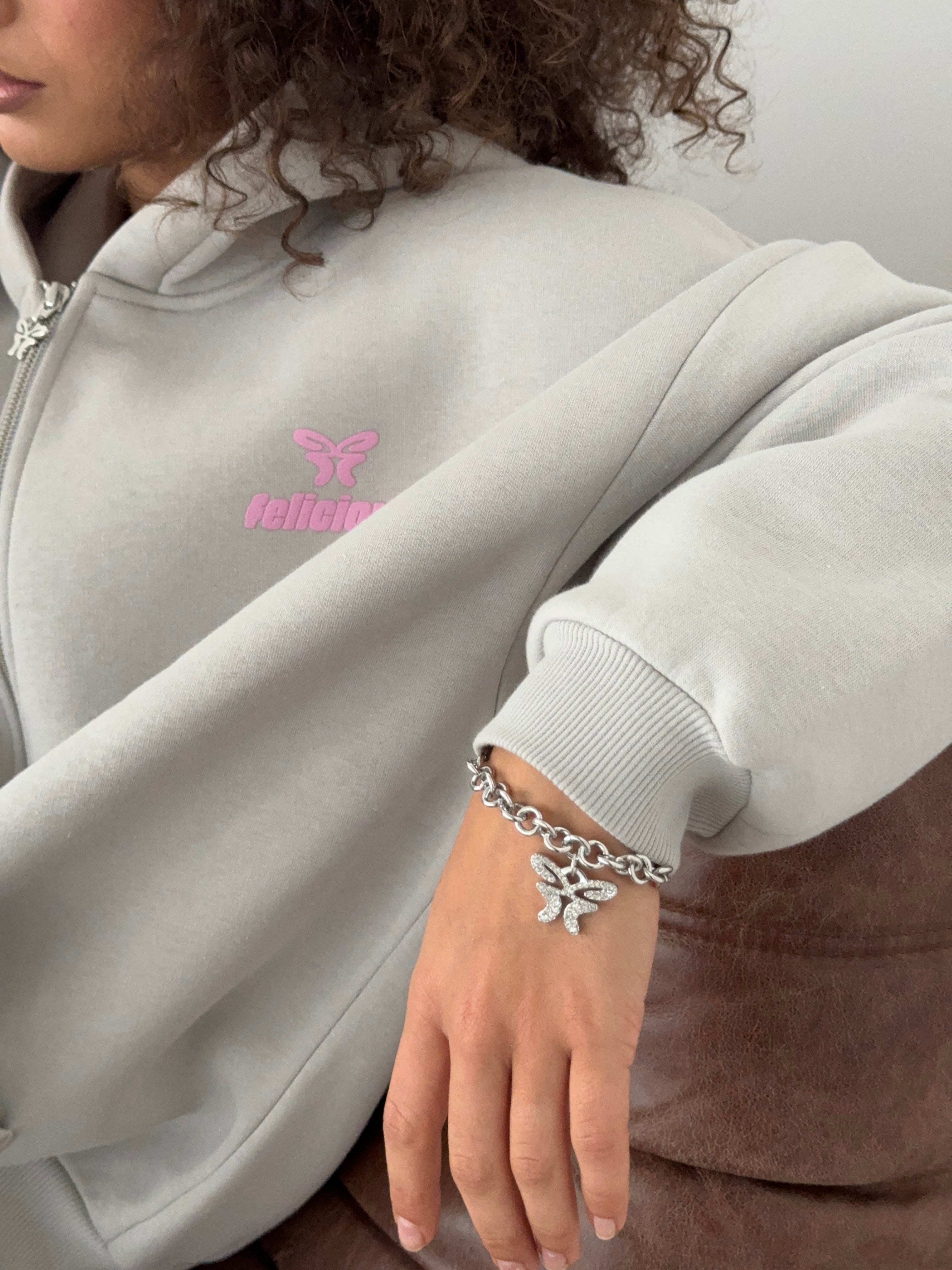 Basic Logo ZIP-Hoodie Concrete