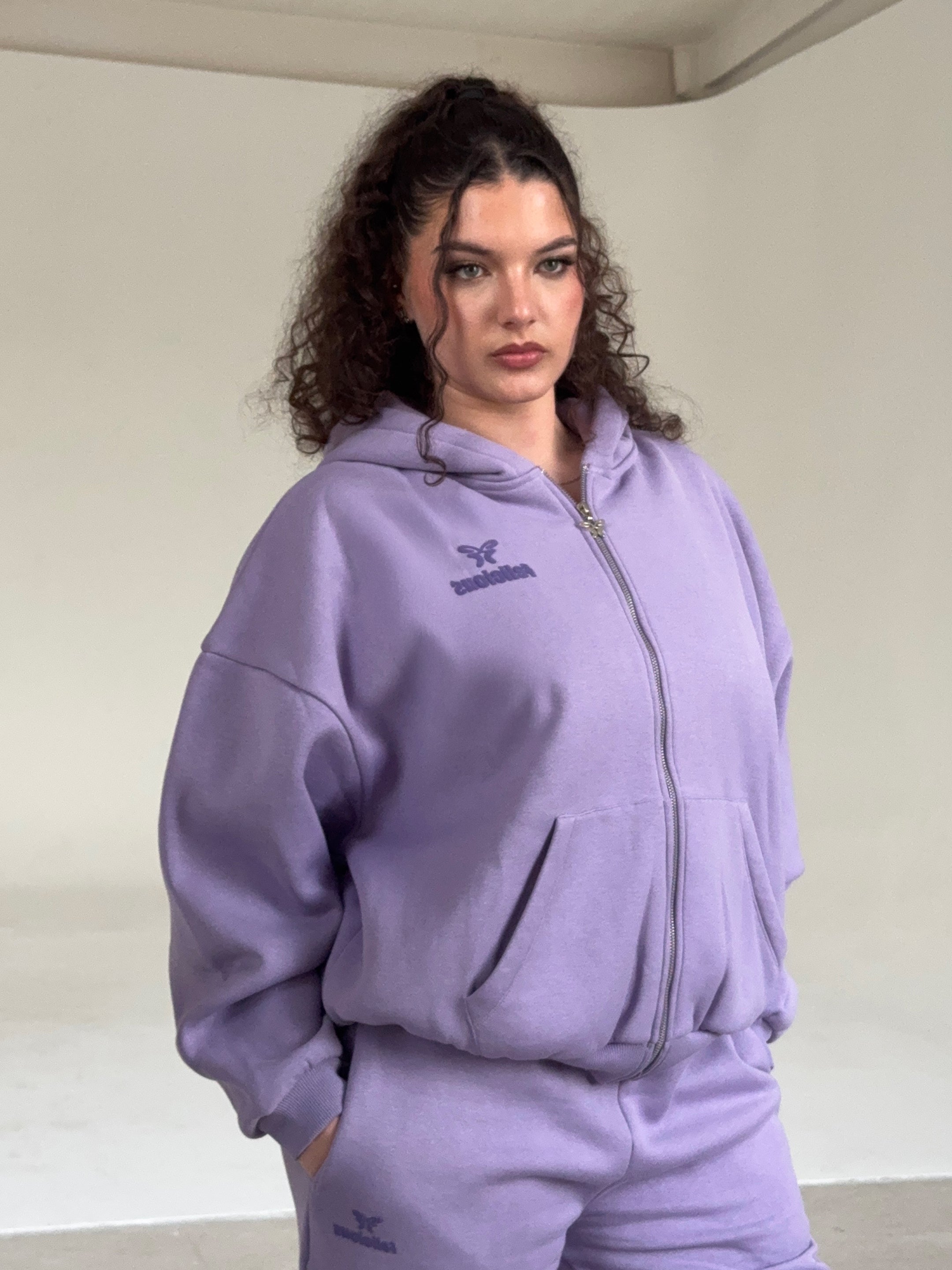 Basic Logo ZIP-Hoodie Iconic Lilac