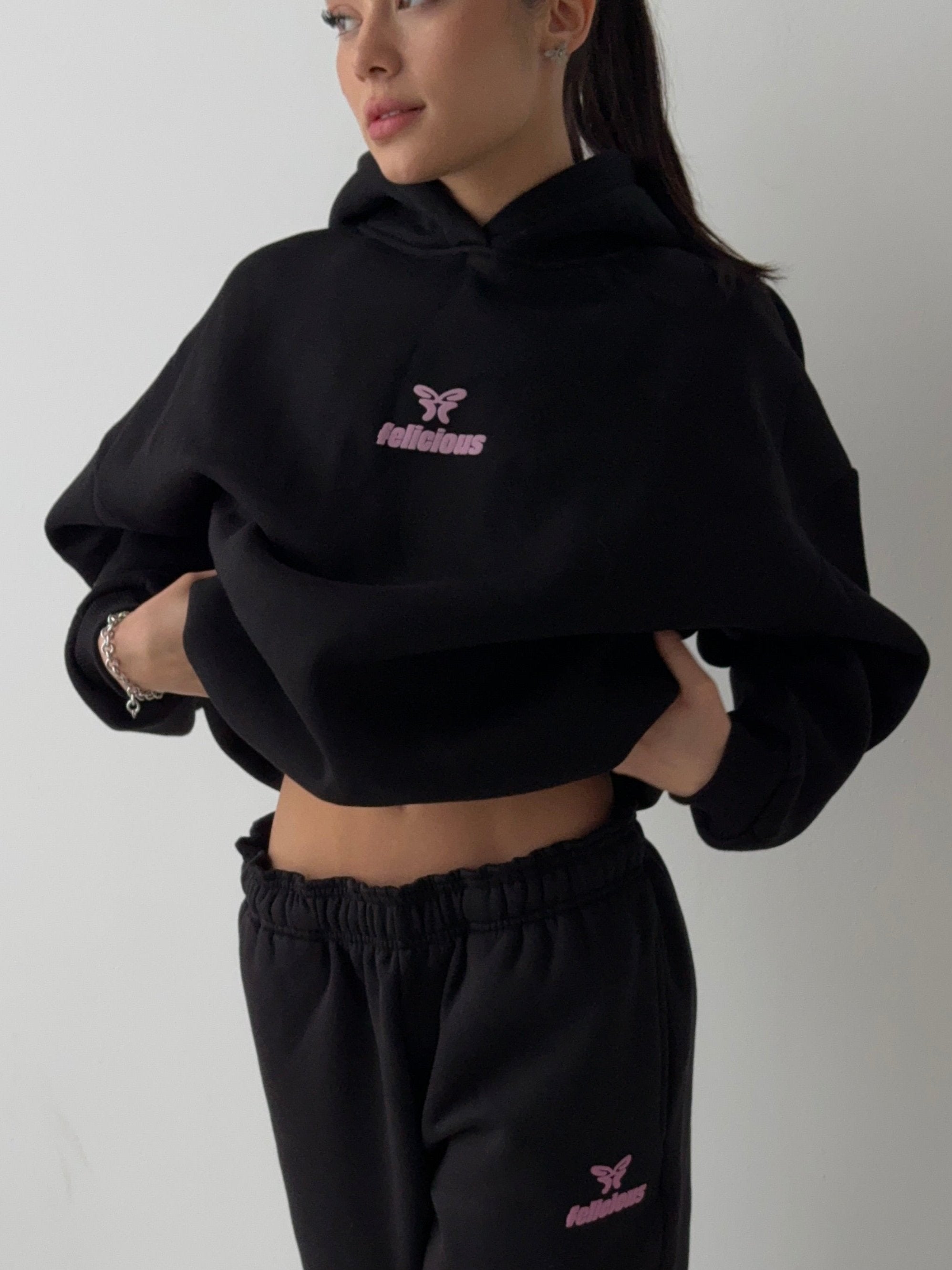 Black shops logo hoodie