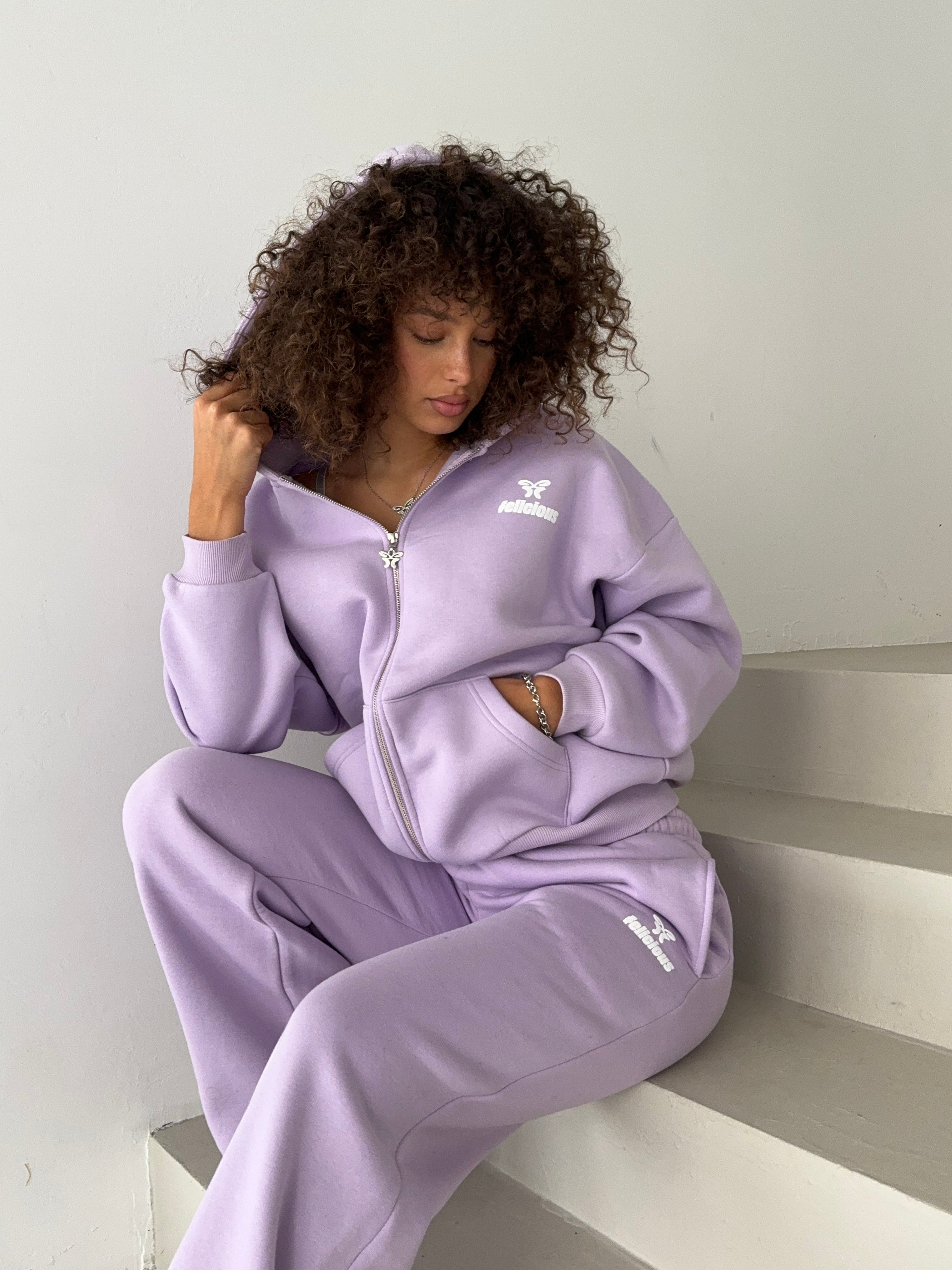 Basic Logo ZIP-Hoodie Lavender