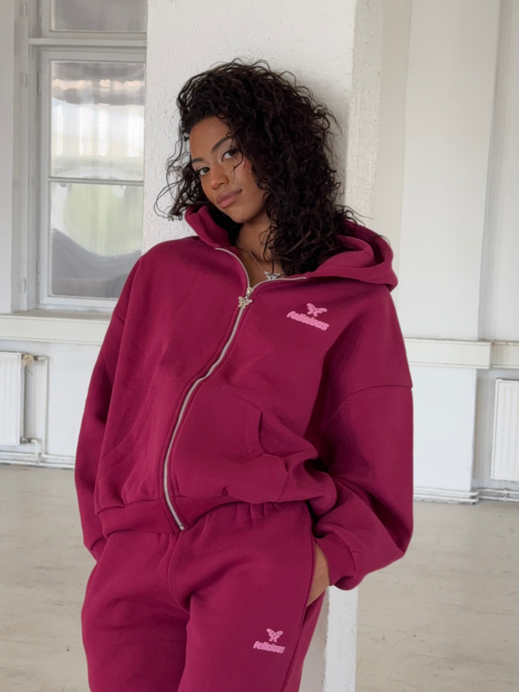 Basic Logo ZIP-Hoodie Cold Cherry