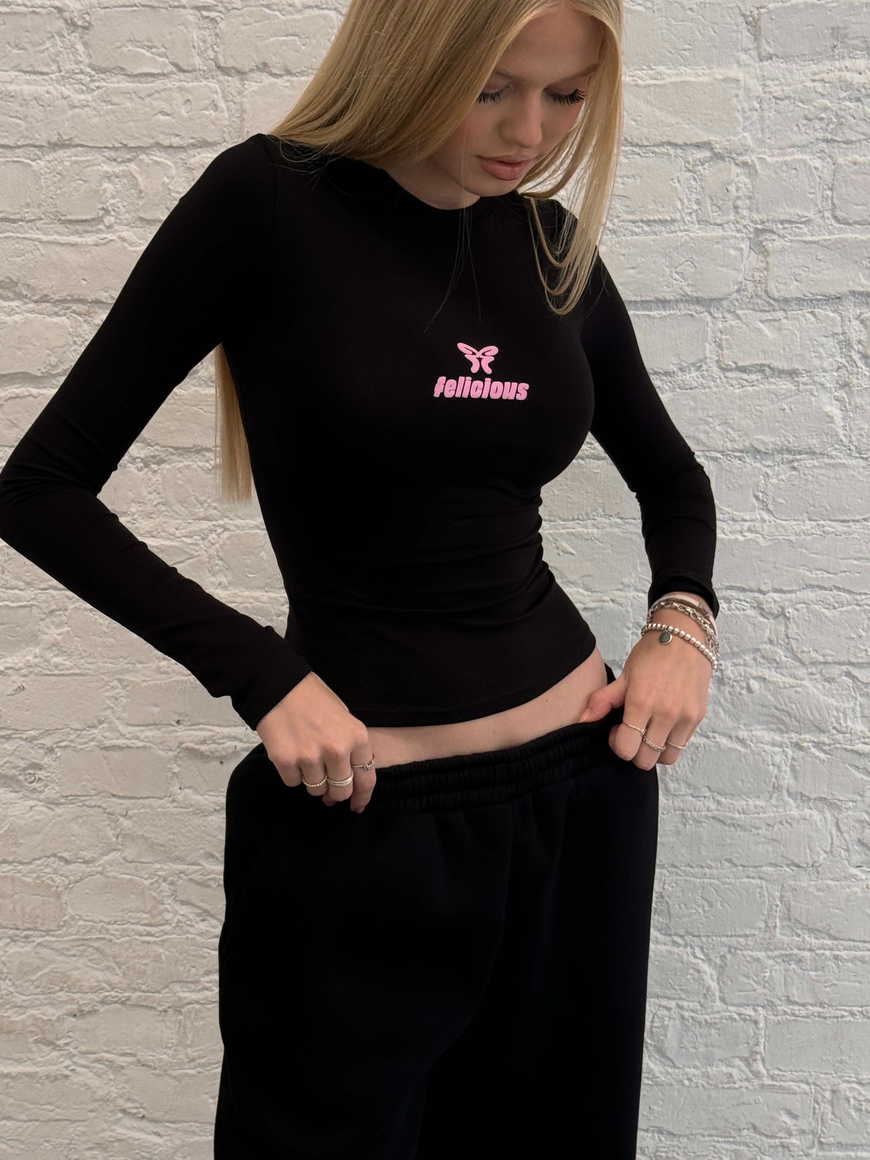 Basic Tight Logo Longsleeve Black