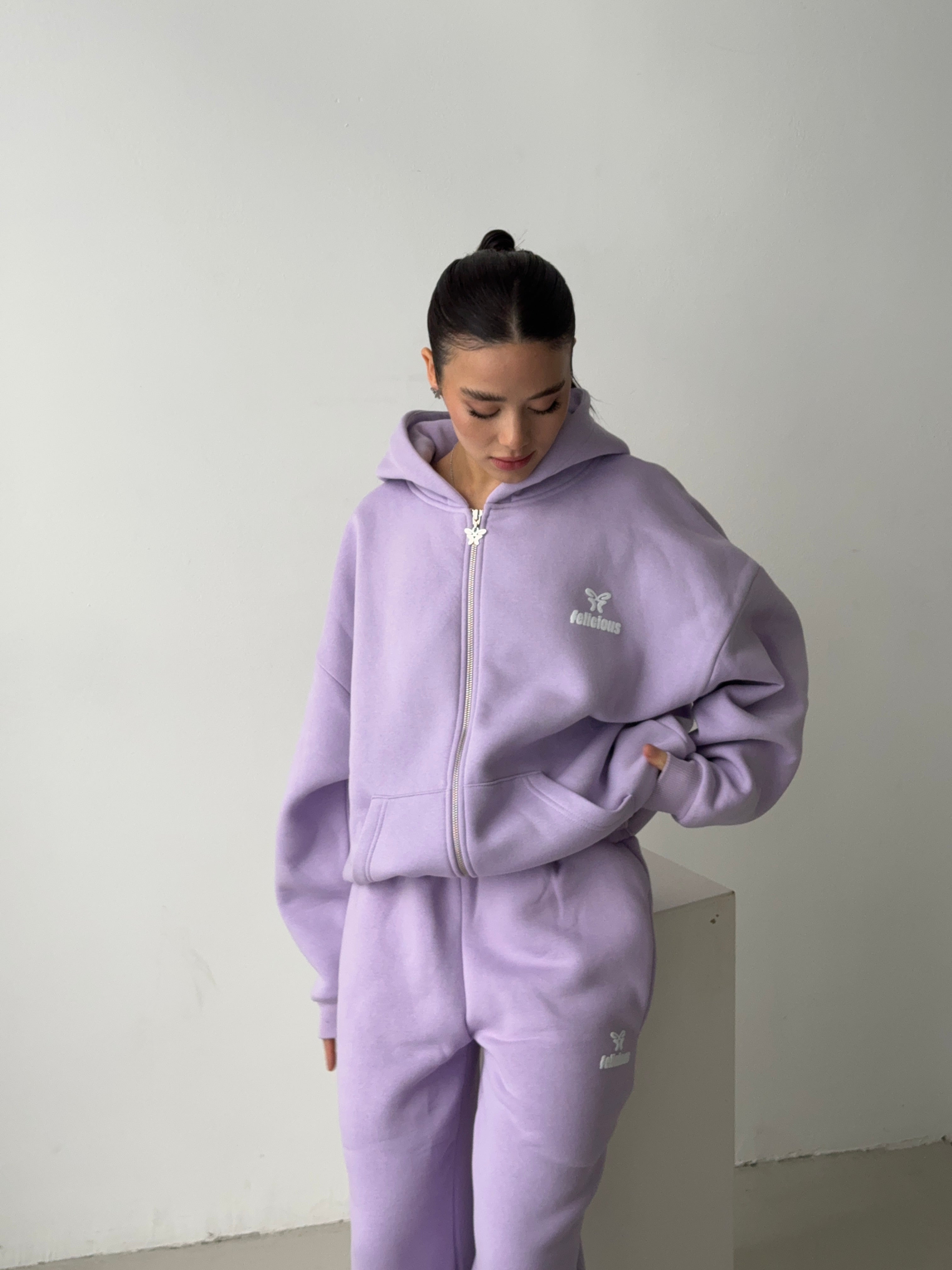 Basic Logo ZIP-Hoodie Lavender