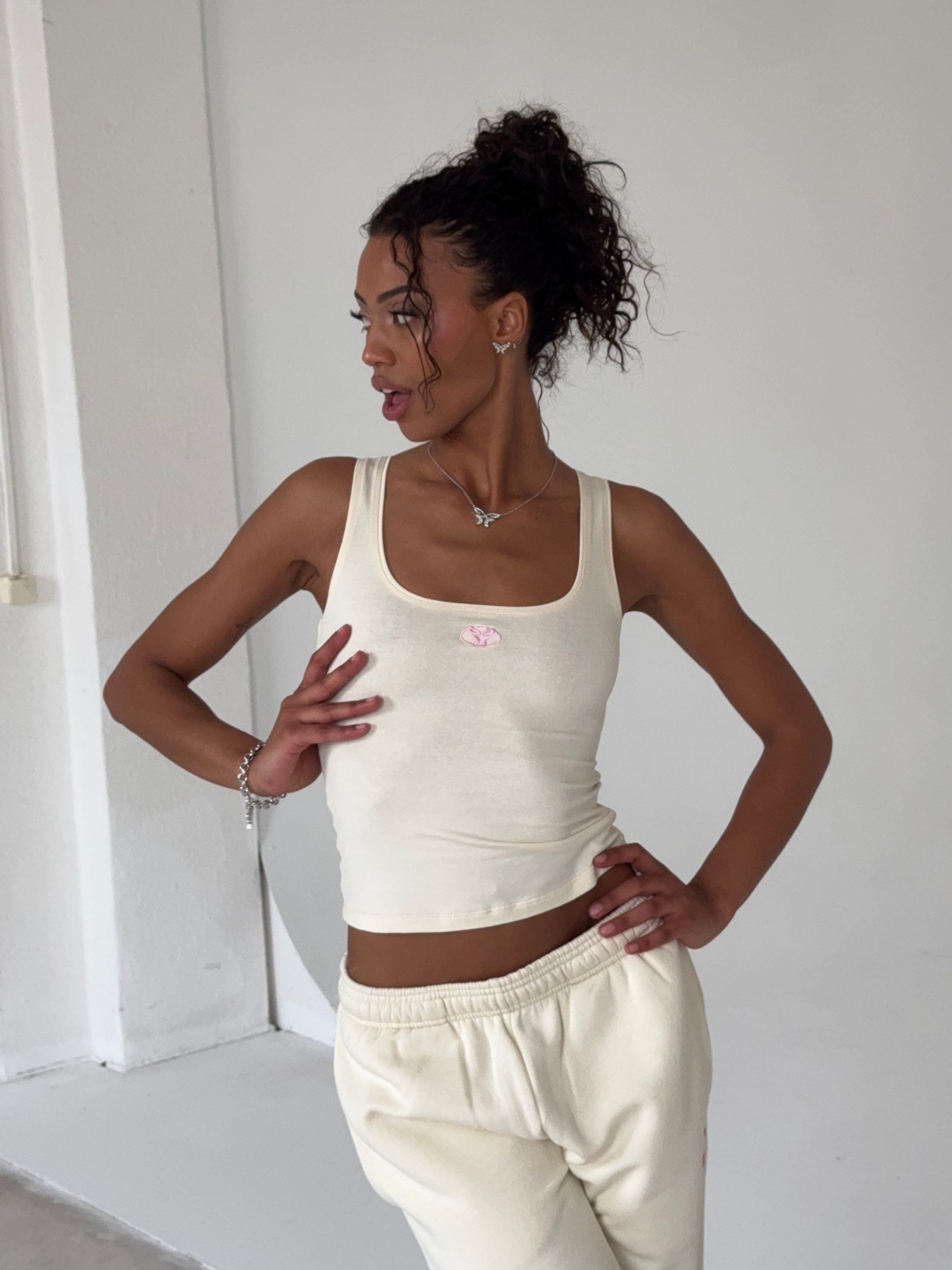Basic Tank Top Glass Green