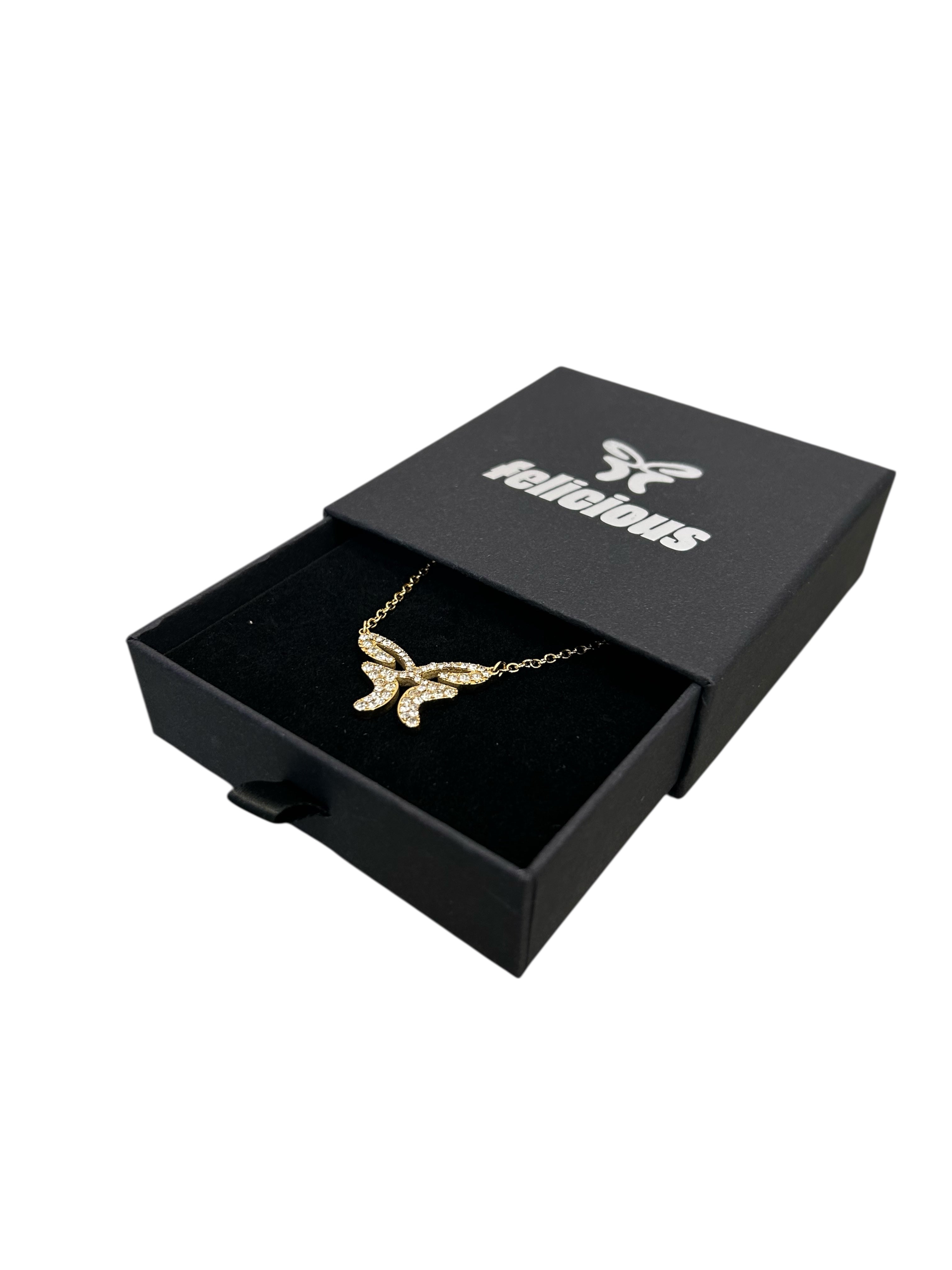 Butterfly Necklace GOLD & Rhinestones