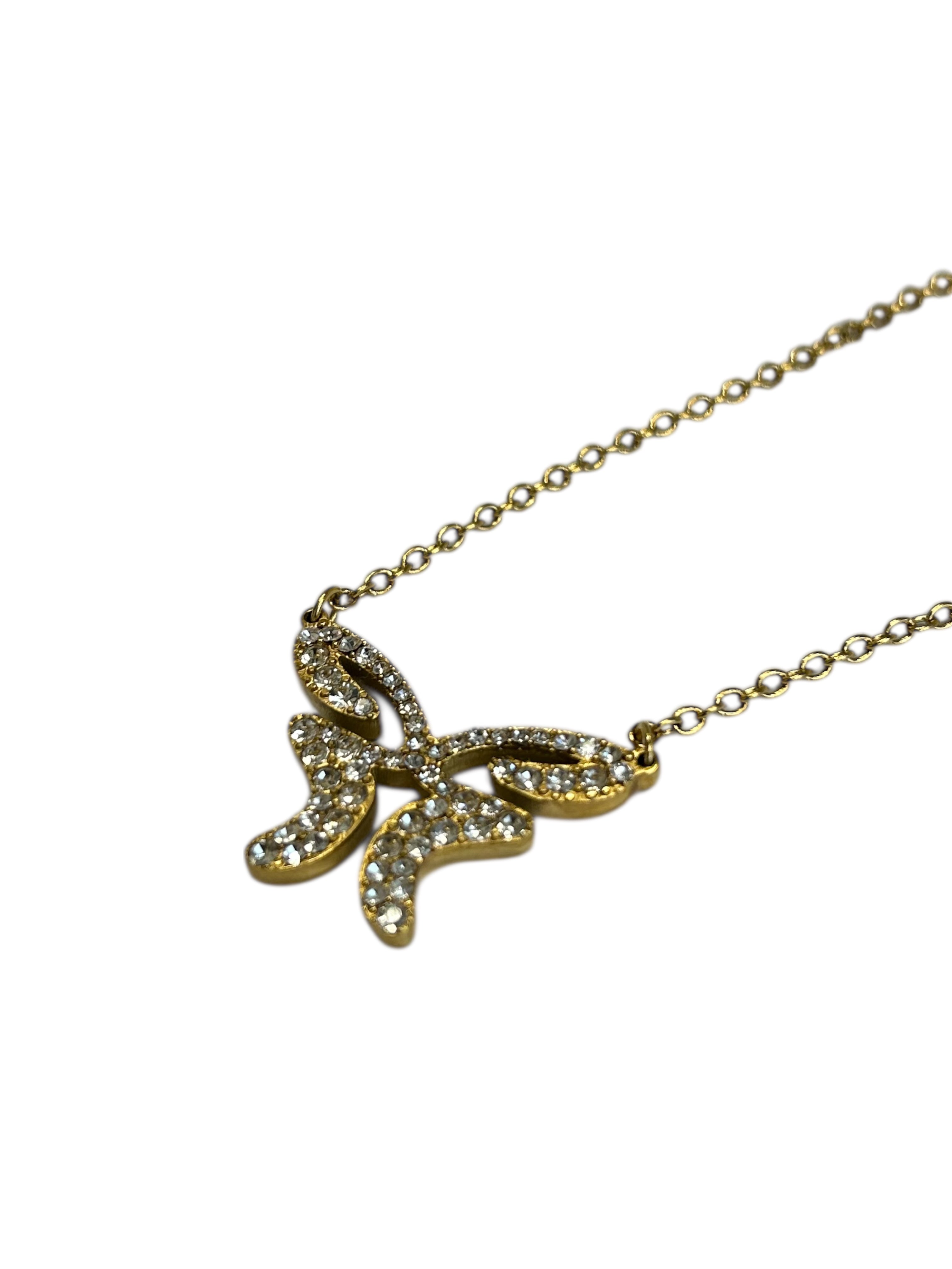 Butterfly Necklace GOLD & Rhinestones