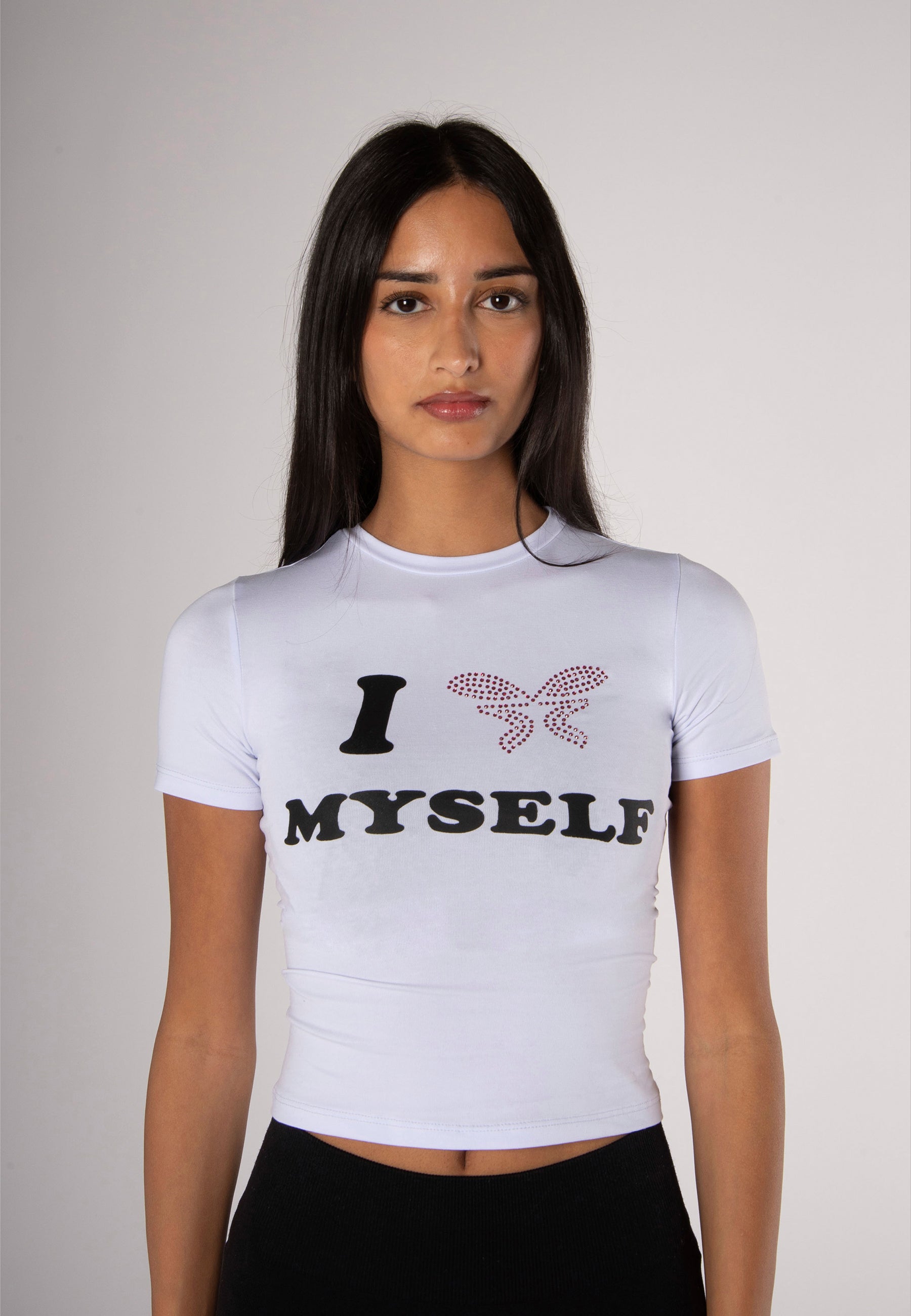 Love Myself Baby Tee White