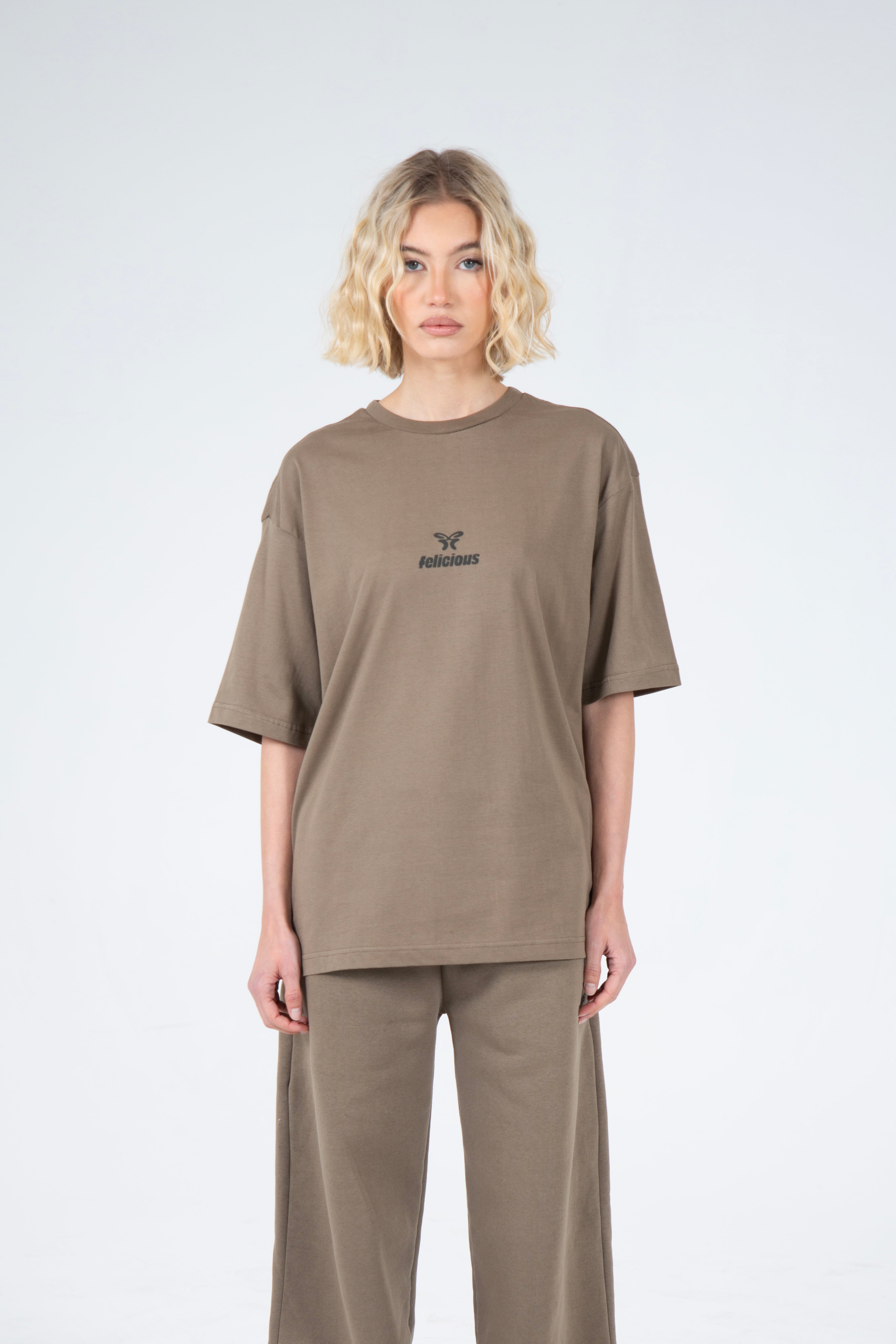 Basic Oversize Tee Dusky Green
