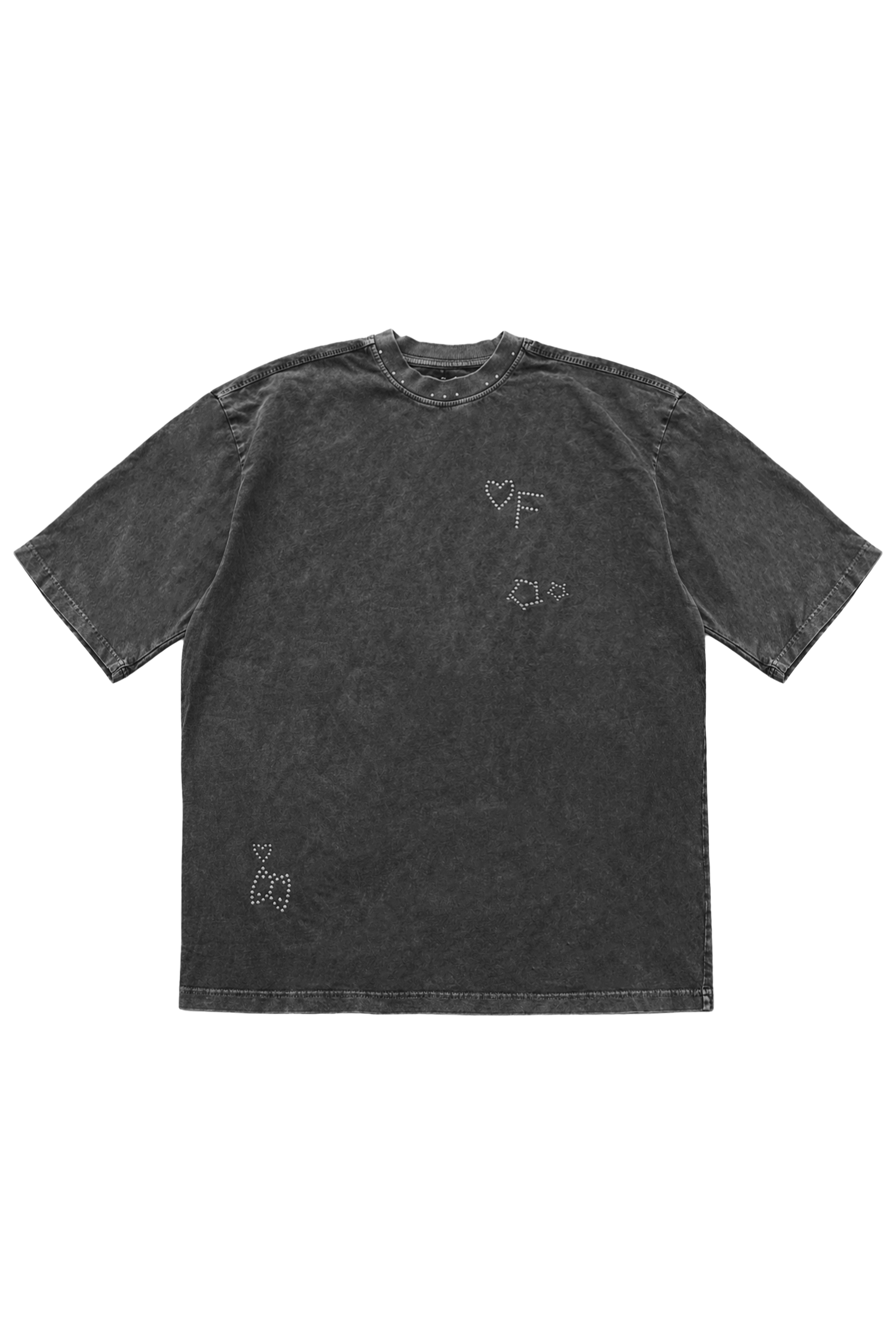 Vintage Studs Oversize Tee Black Washed