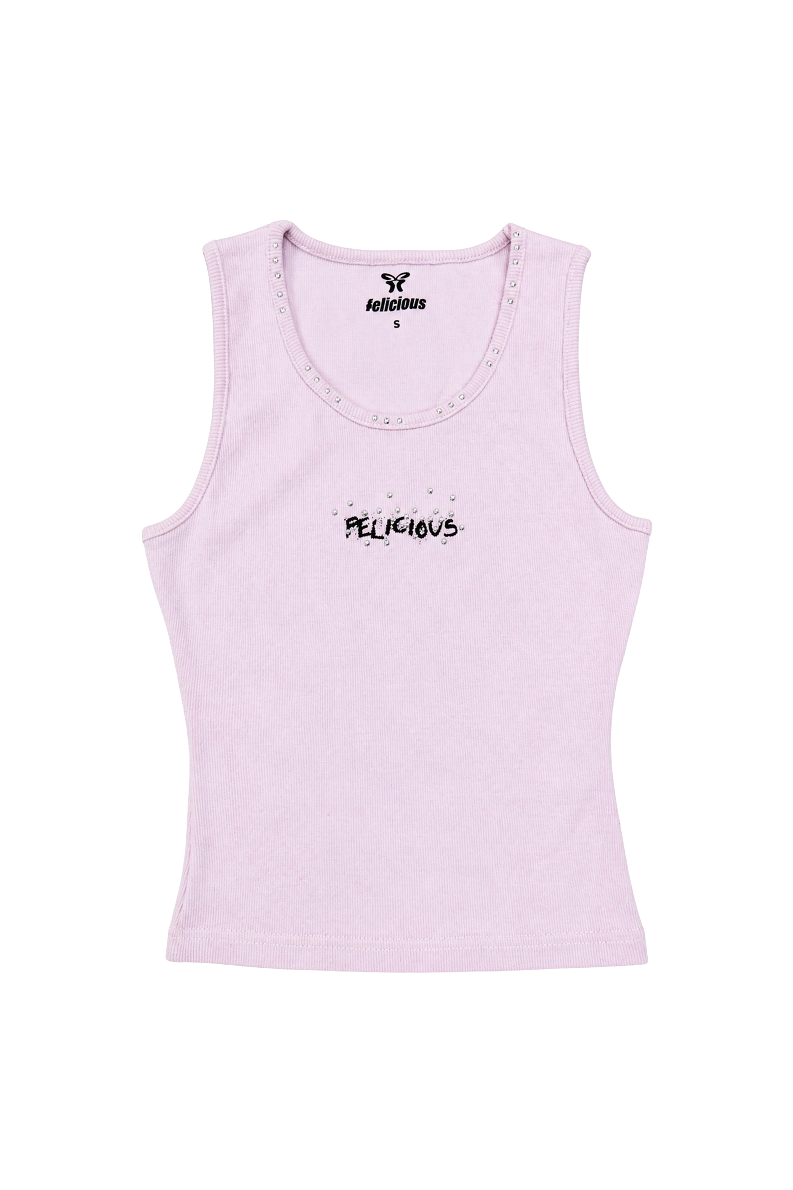 Stud Rib Tank Top Light Lilac