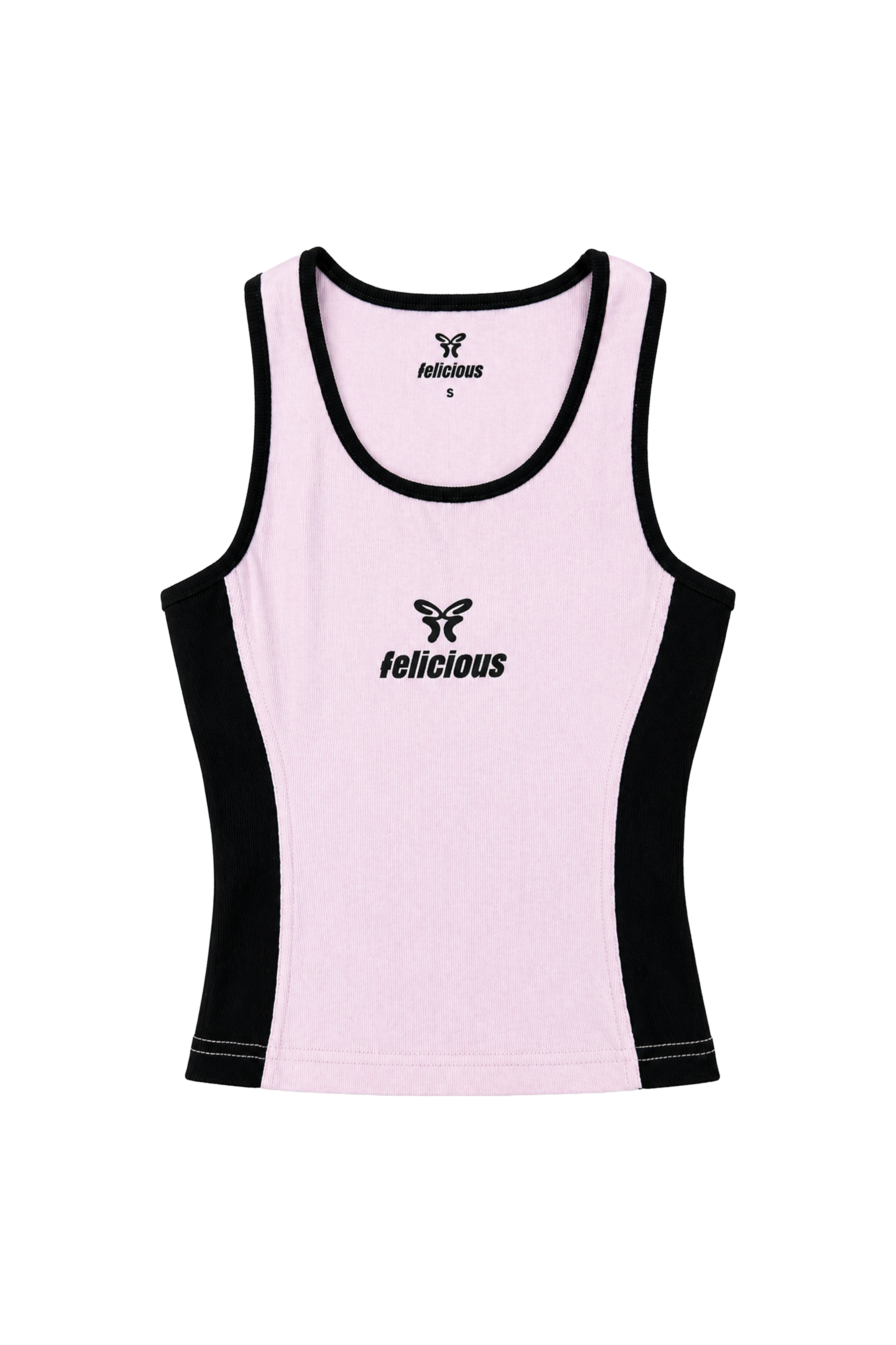 Contrast Logo Rib Tank Top Light Lilac