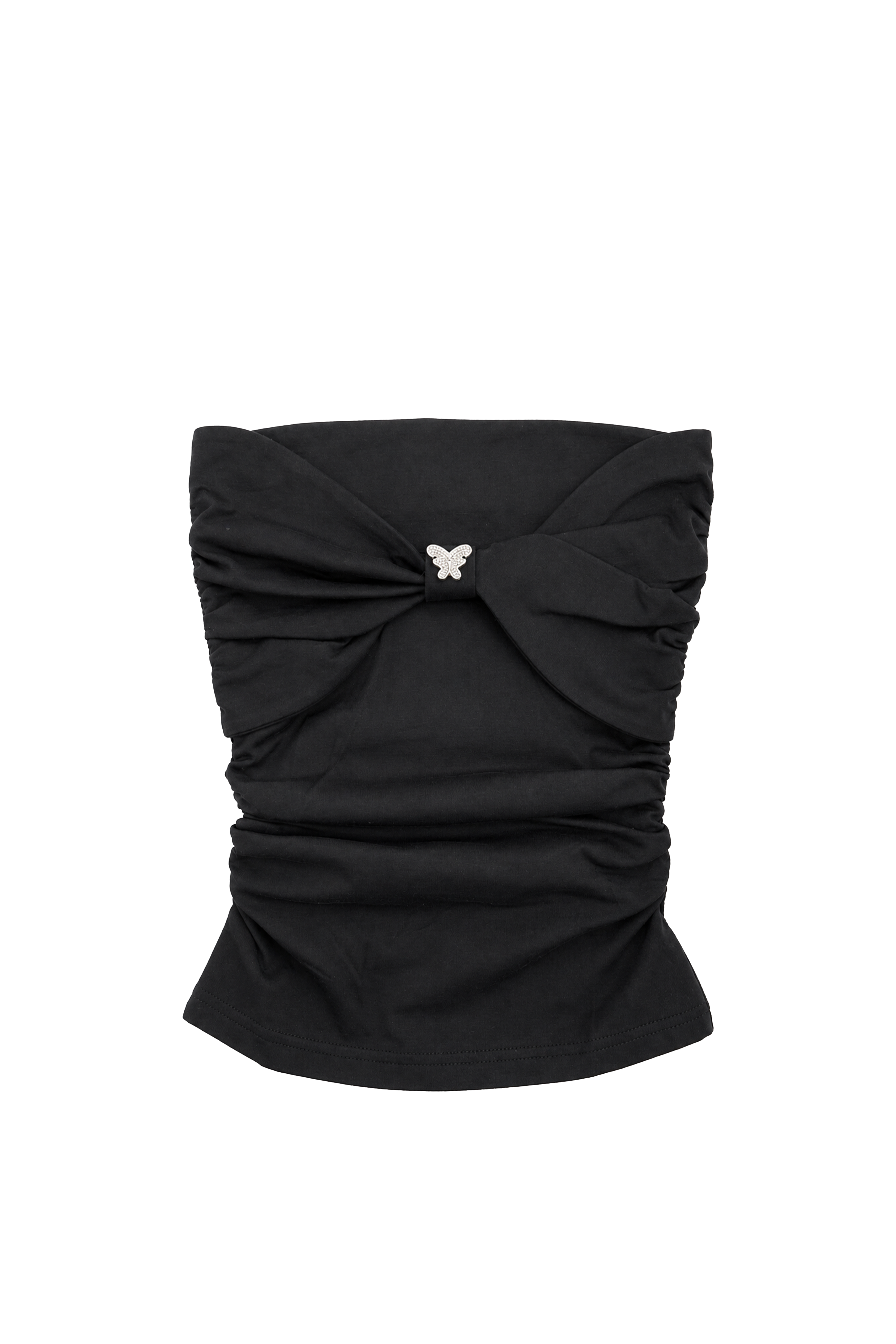 Tube Top Butterfly Charm Black