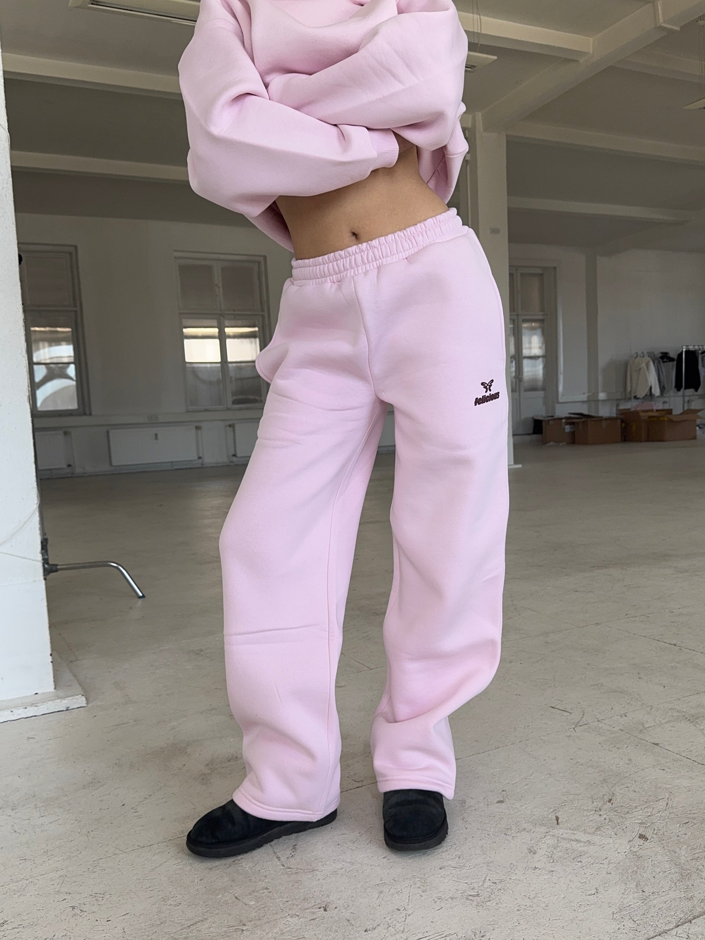 Basic Logo Sweatpants Blush Pink