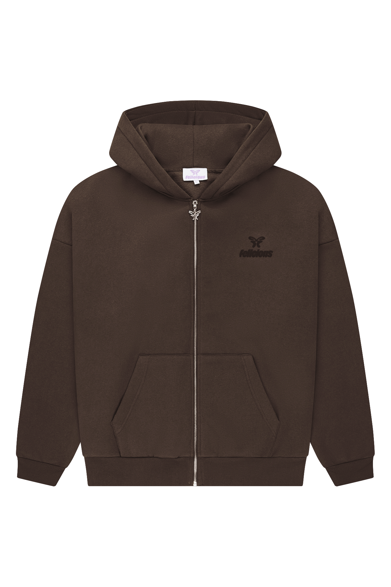 Basic Logo ZIP-Hoodie Chocolate