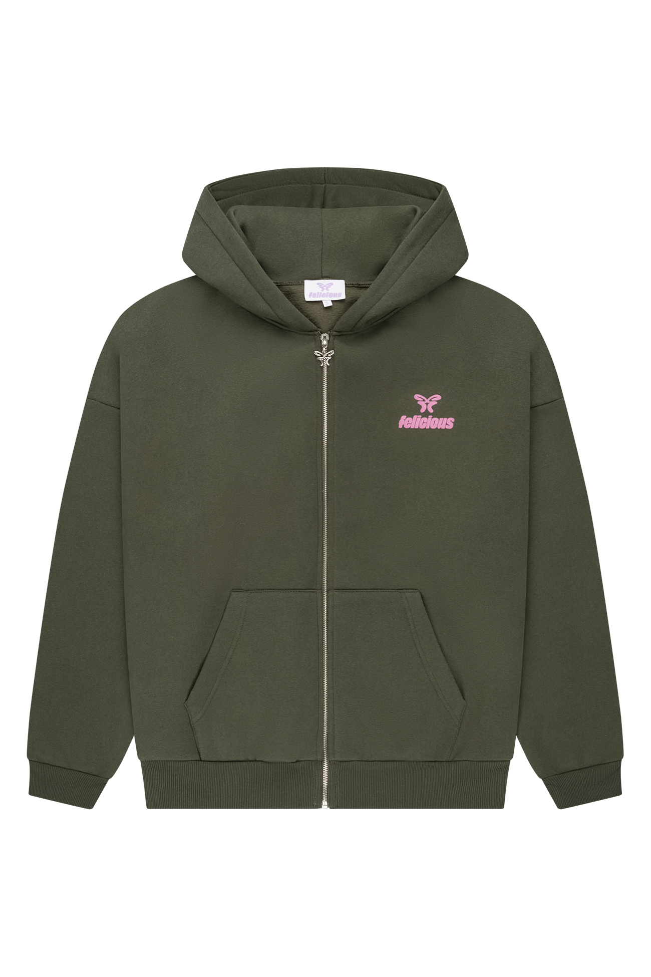 Basic Logo ZIP-Hoodie Dark Green