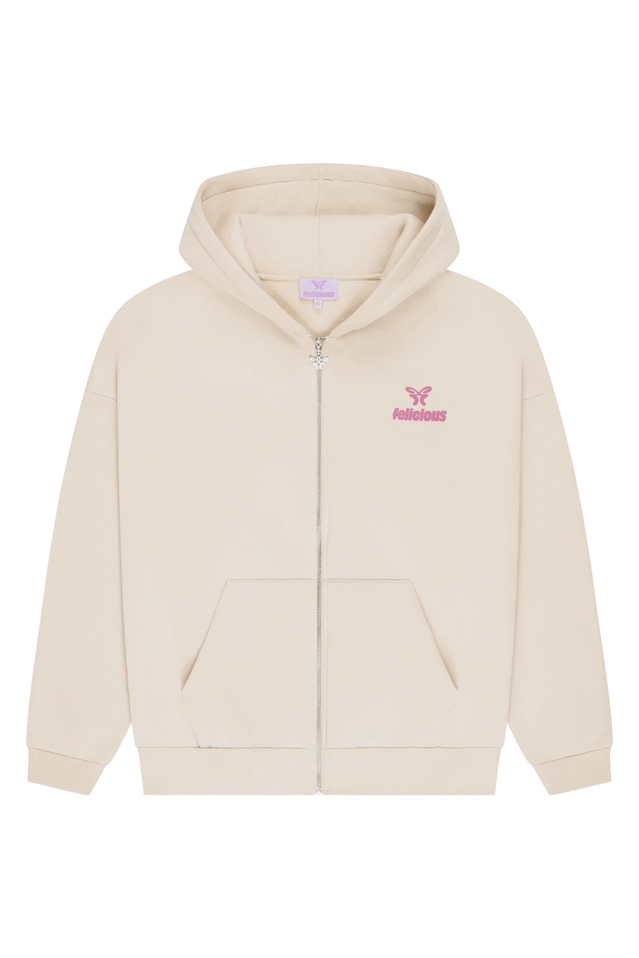 Basic Logo ZIP-Hoodie Creme