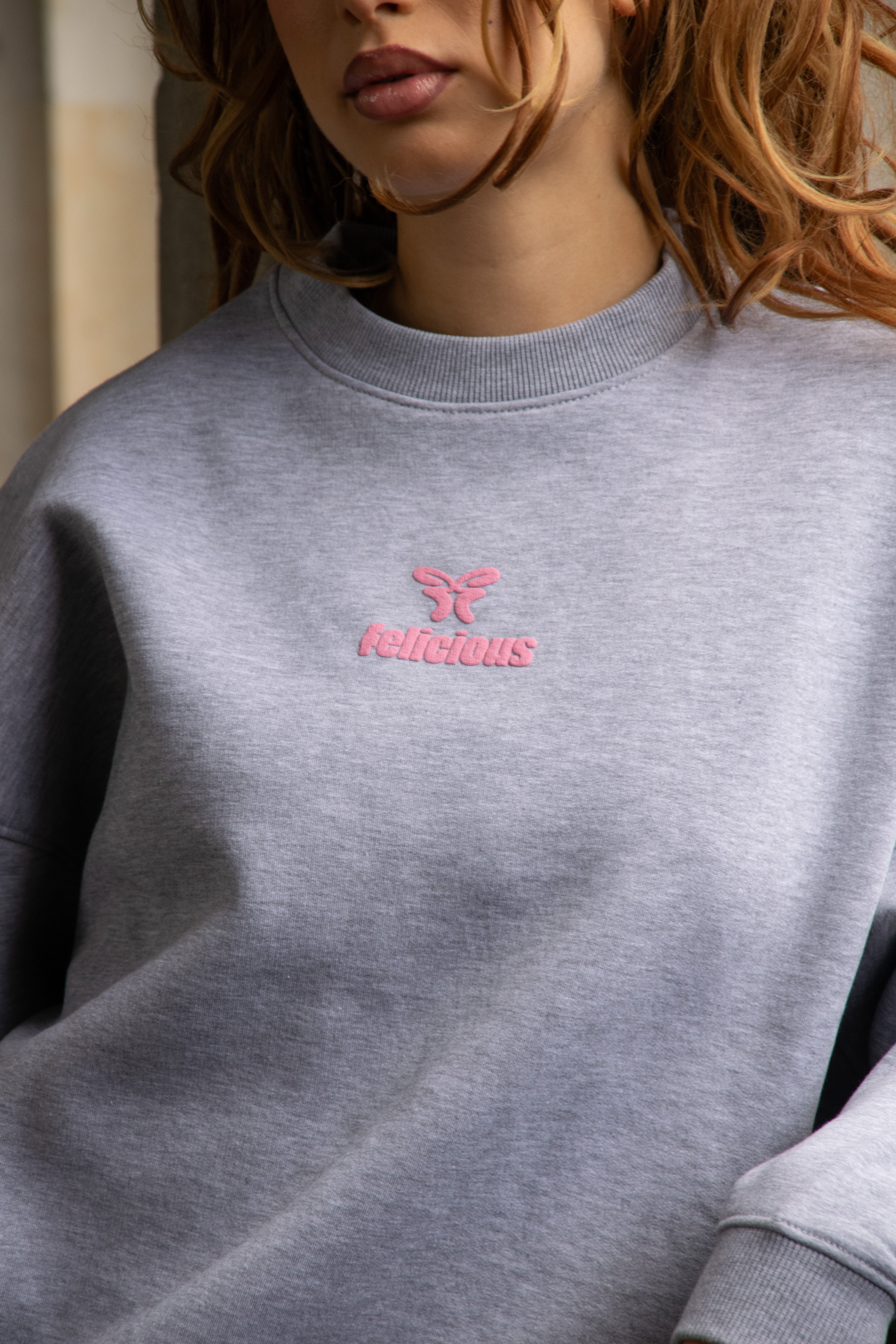 Basic Logo Crewneck Sweatshirt Light Grey Melange