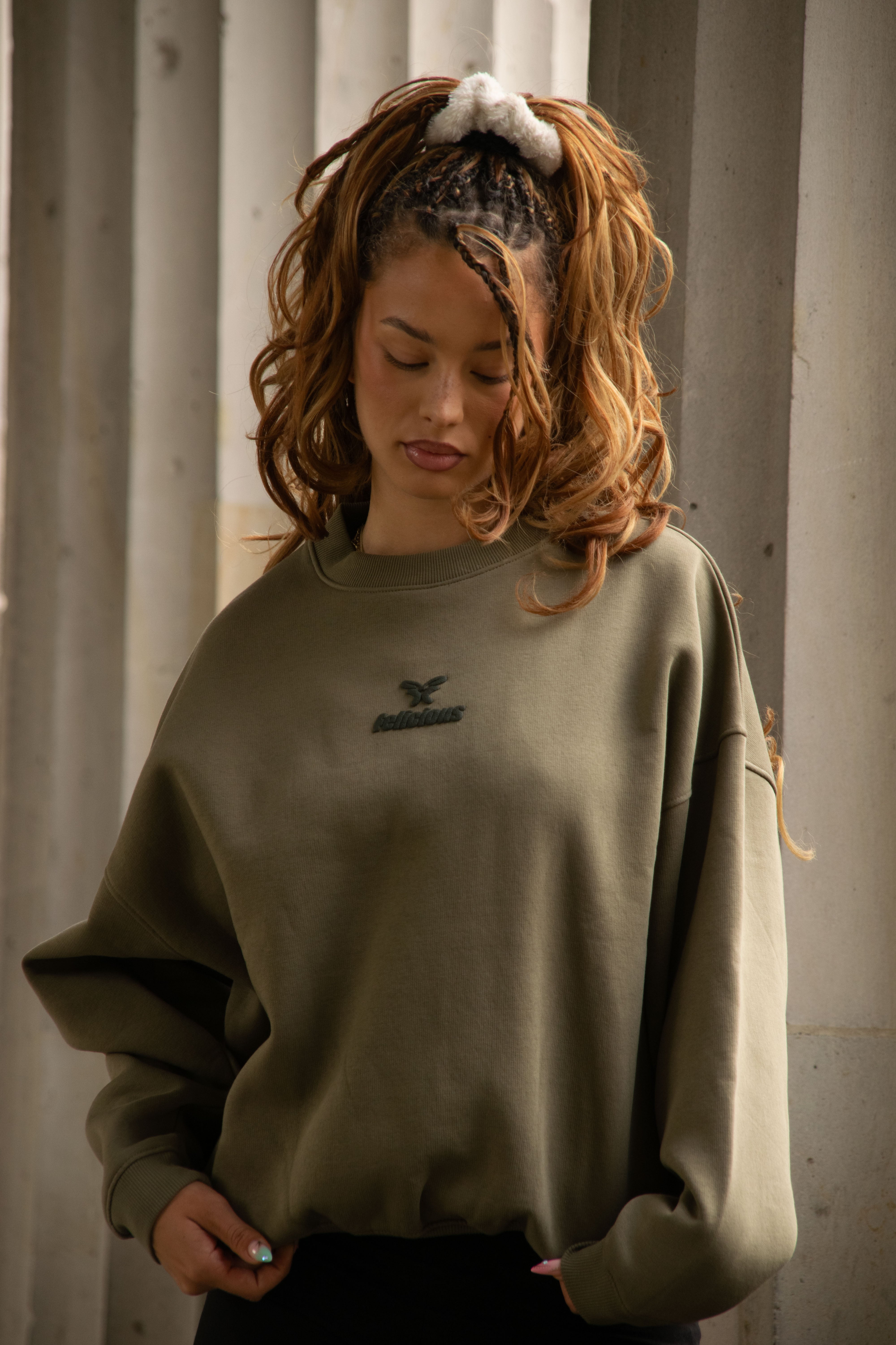 Basic Logo Crewneck Sweatshirt Dusky Green