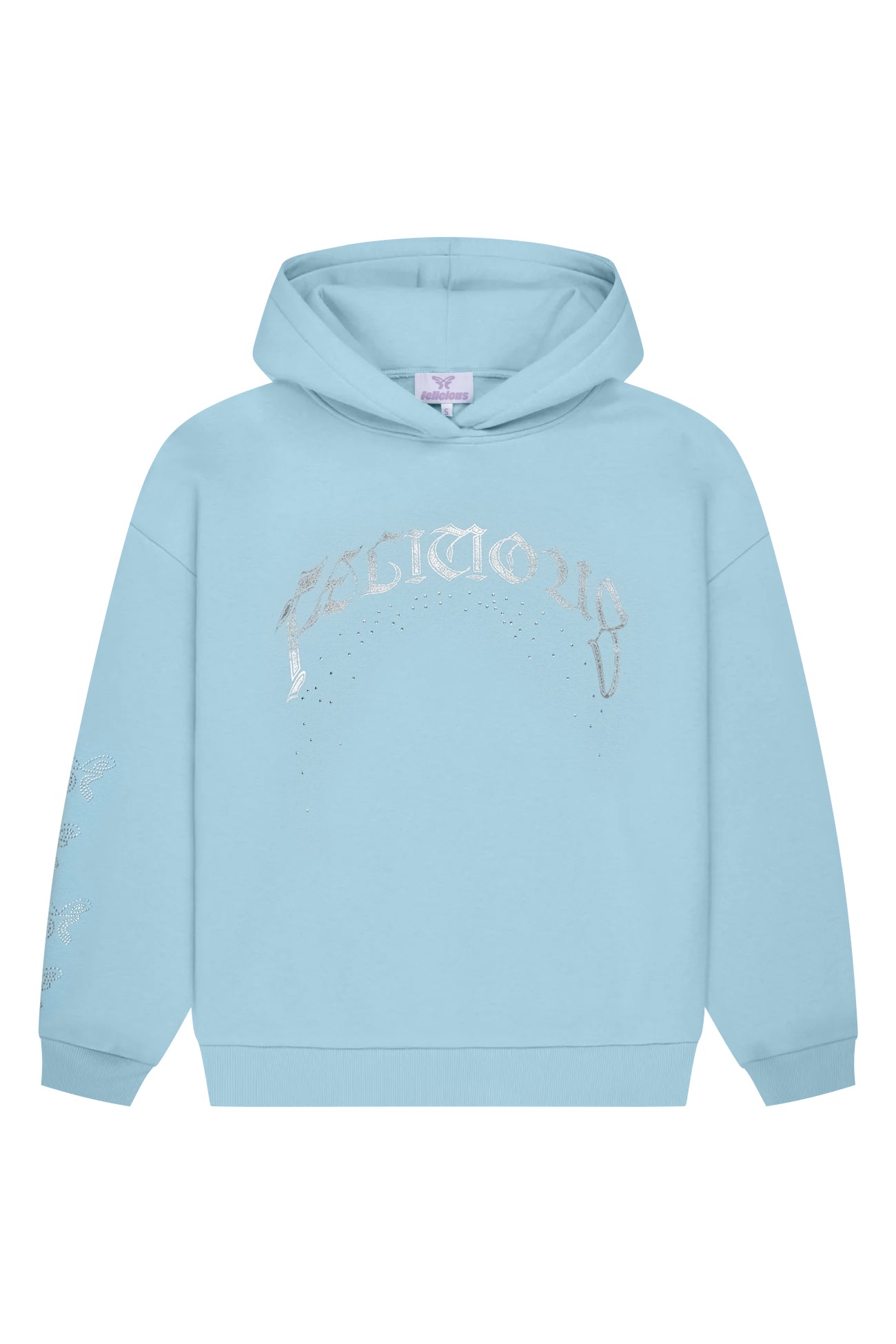 Hoodie Rhinestones Light Blue