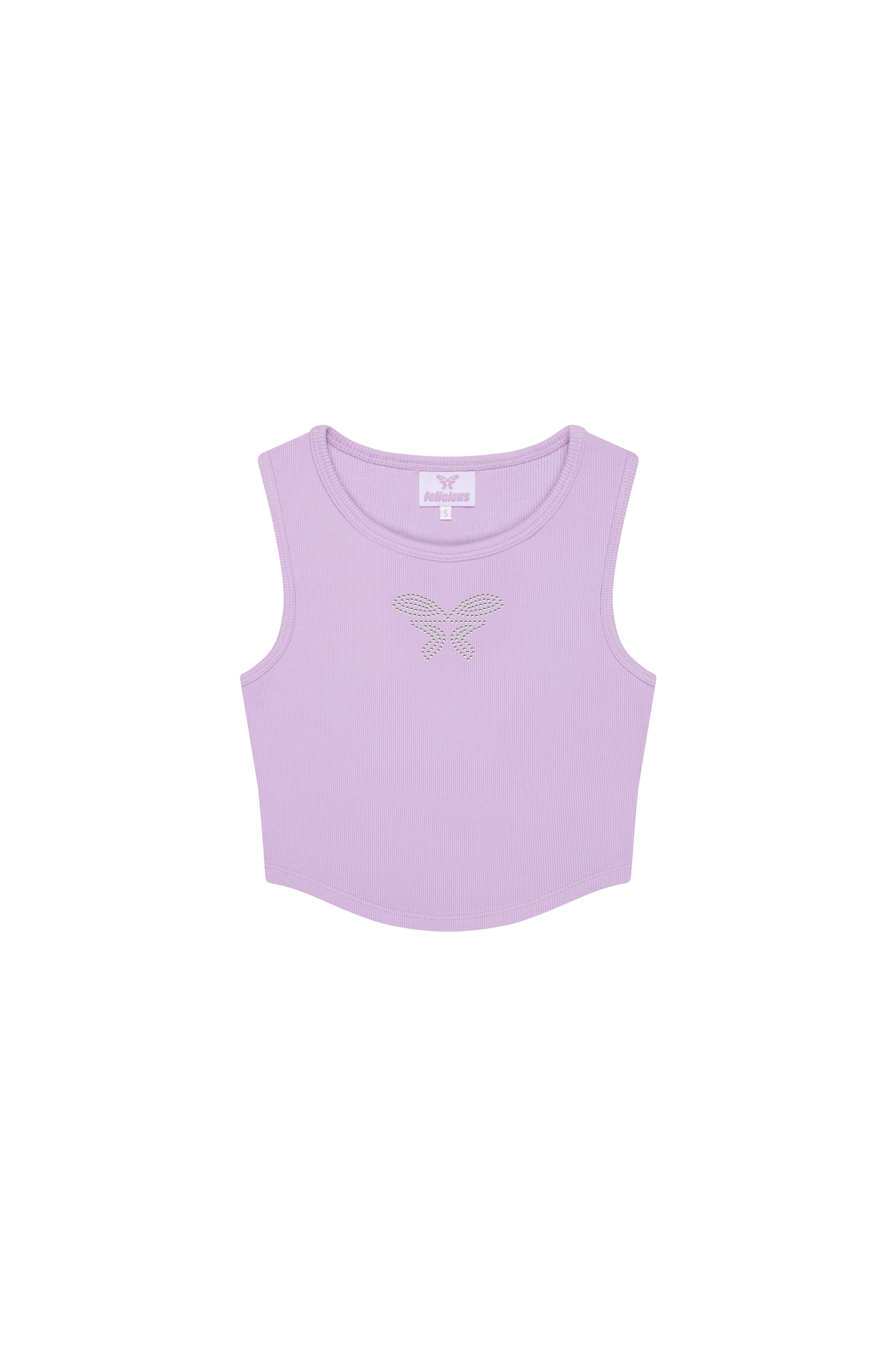 Cropped Tanktop Rhinestones Lavender