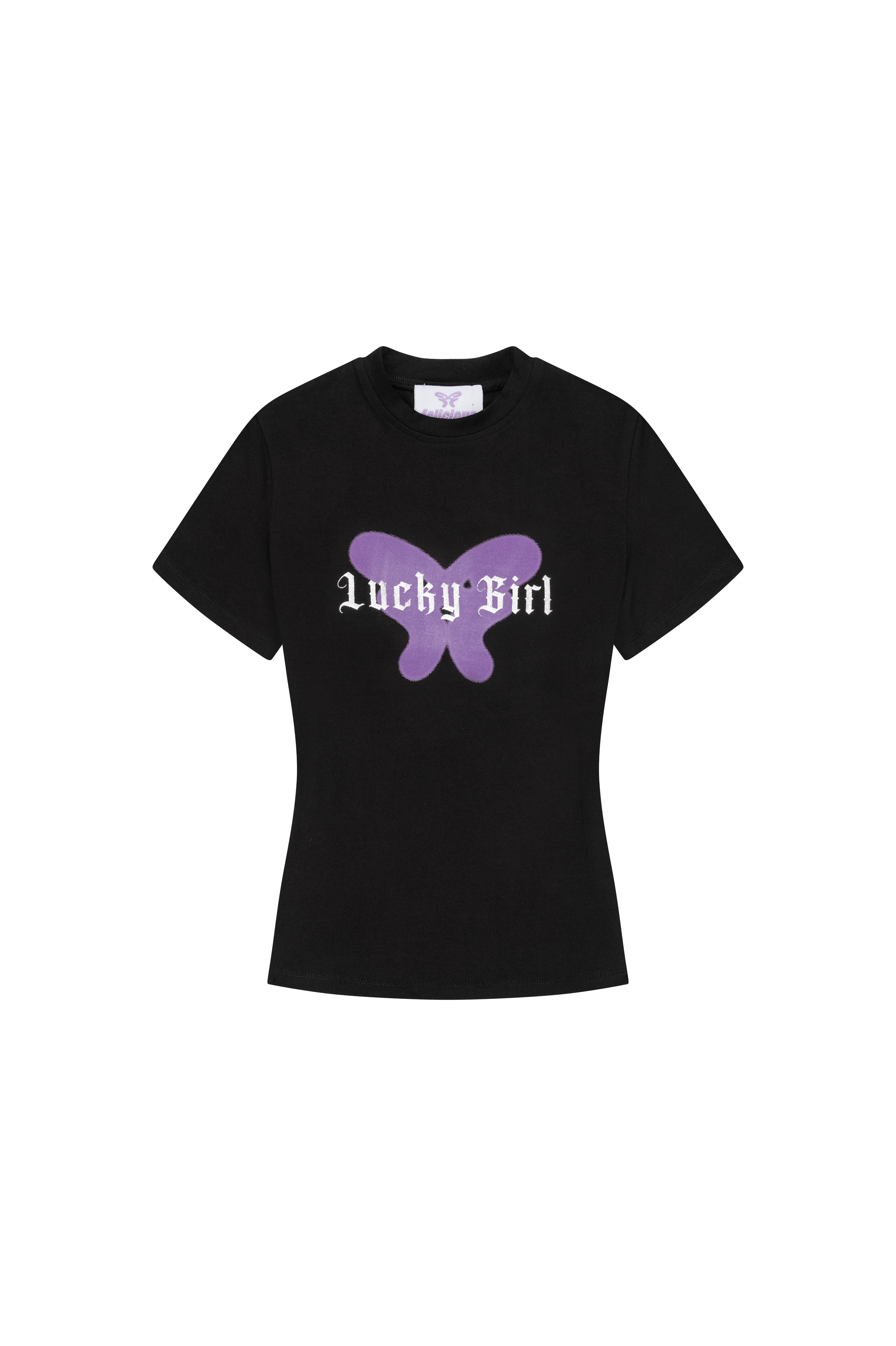 Lucky Girl Baby Tee Black