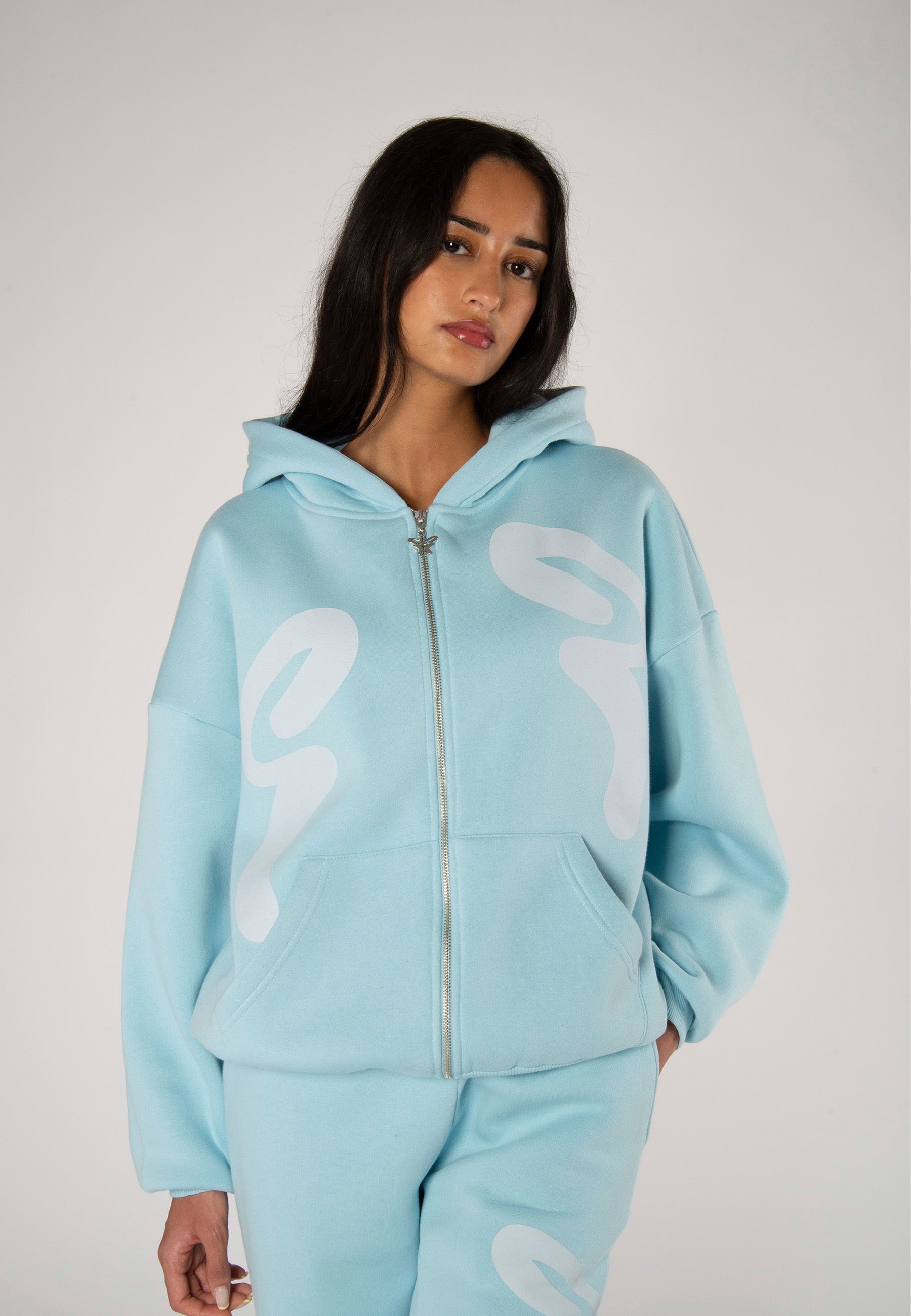 Sweatjacket Butterfly Light Blue