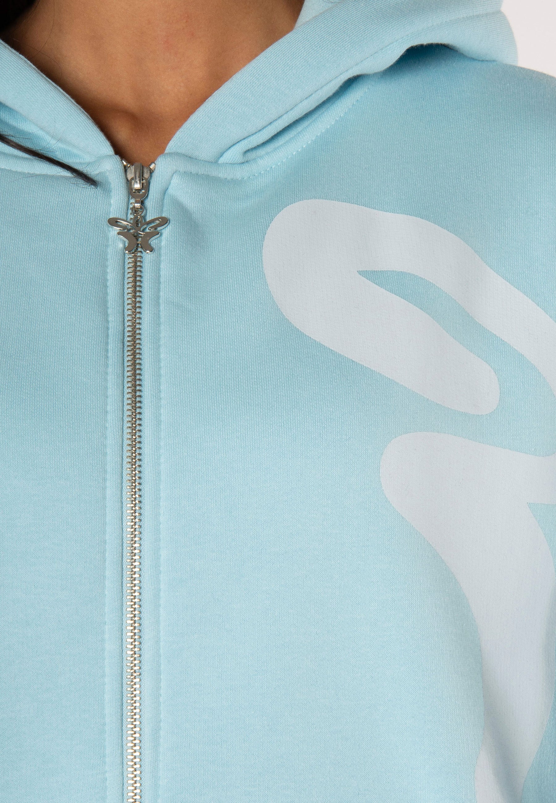 Sweatjacket Butterfly Light Blue