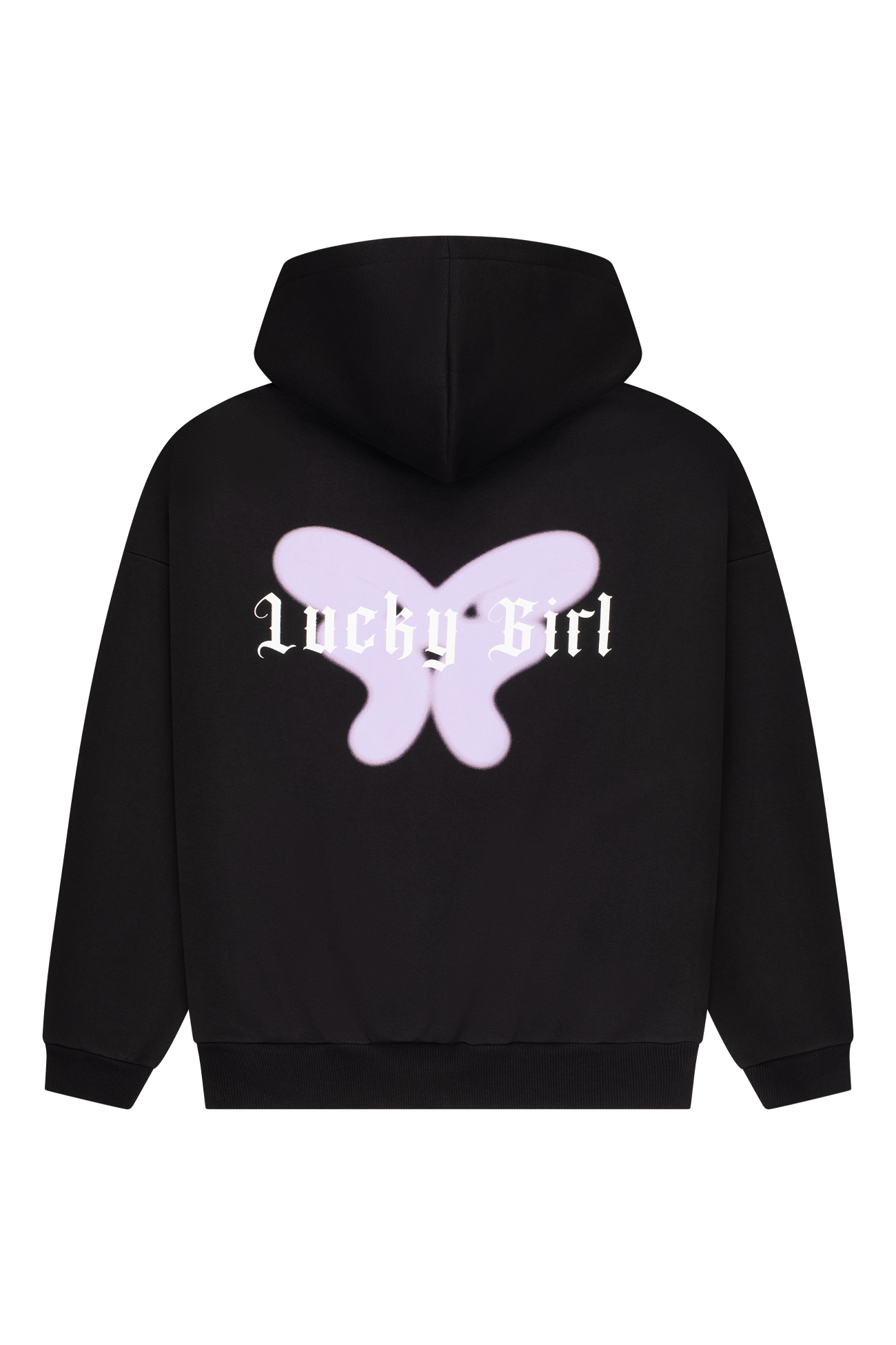 Zip Hoodie Lucky Girl Black