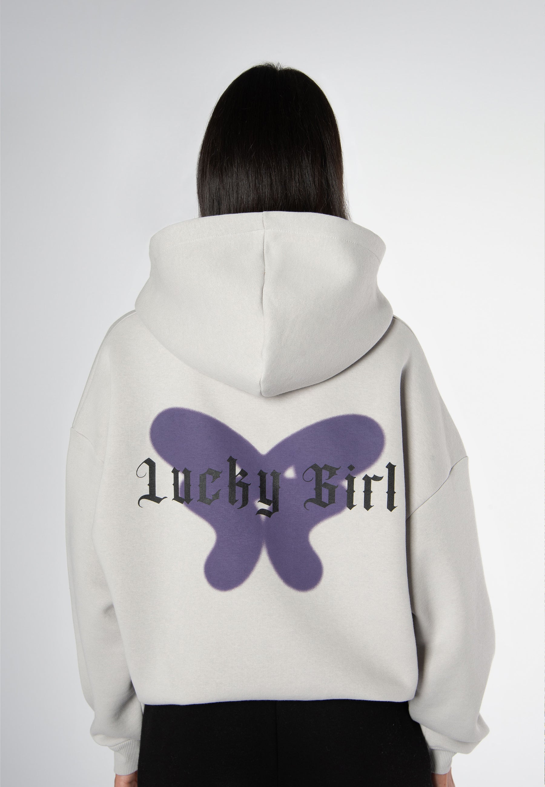 Zip Hoodie Lucky Girl Concrete