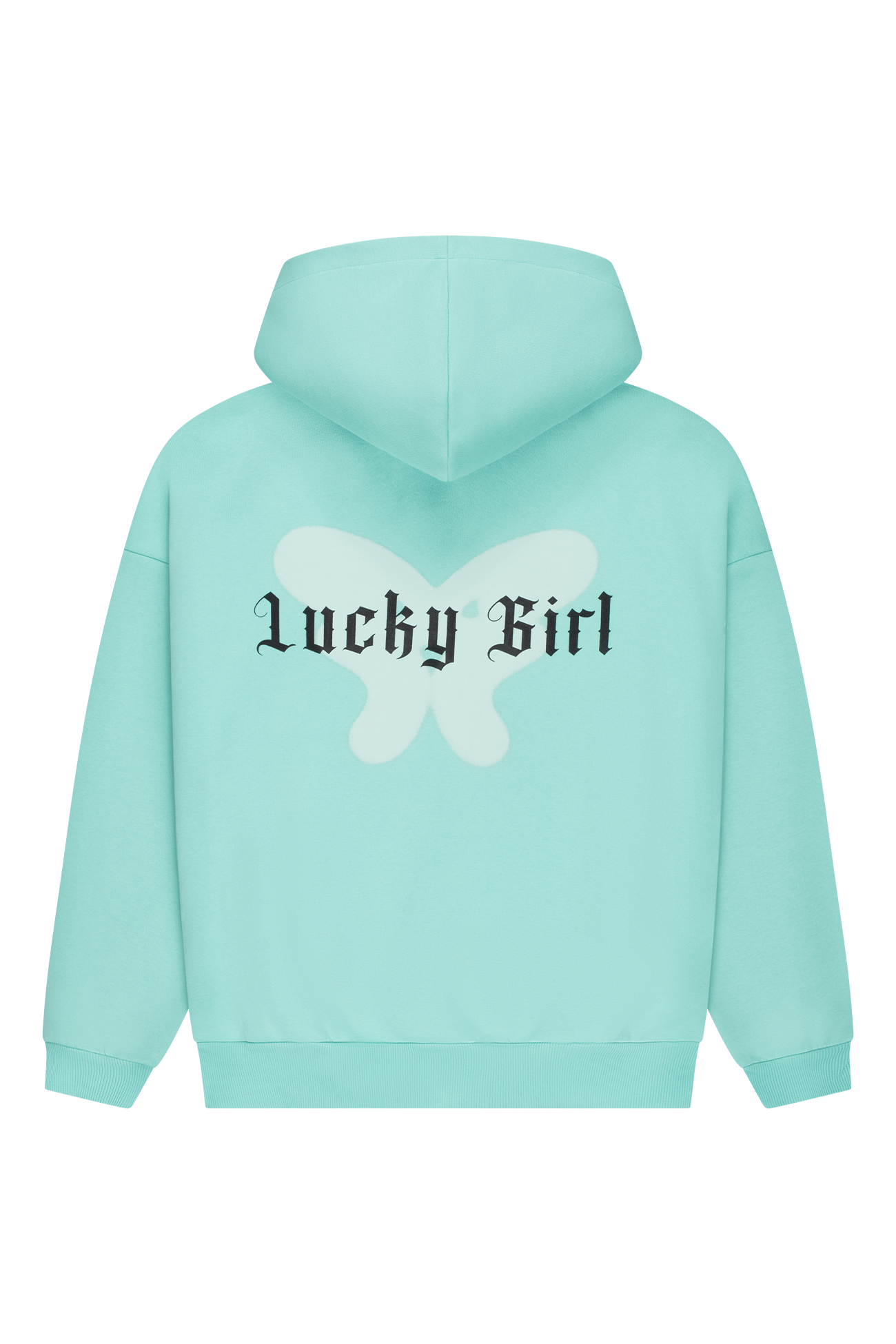 Zip Hoodie Lucky Girl Turquoise