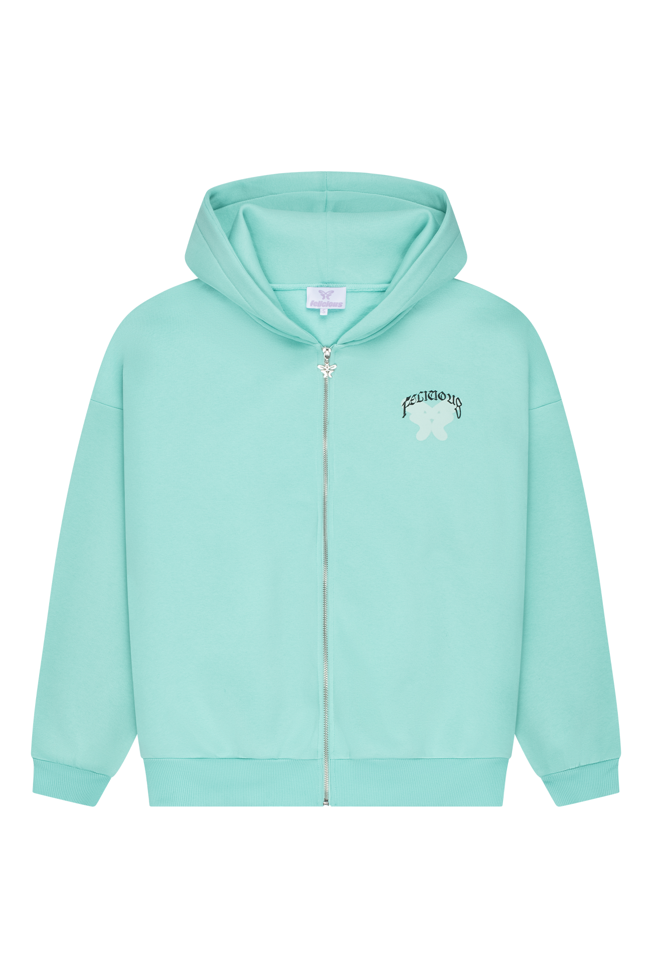 Zip Hoodie Lucky Girl Turquoise