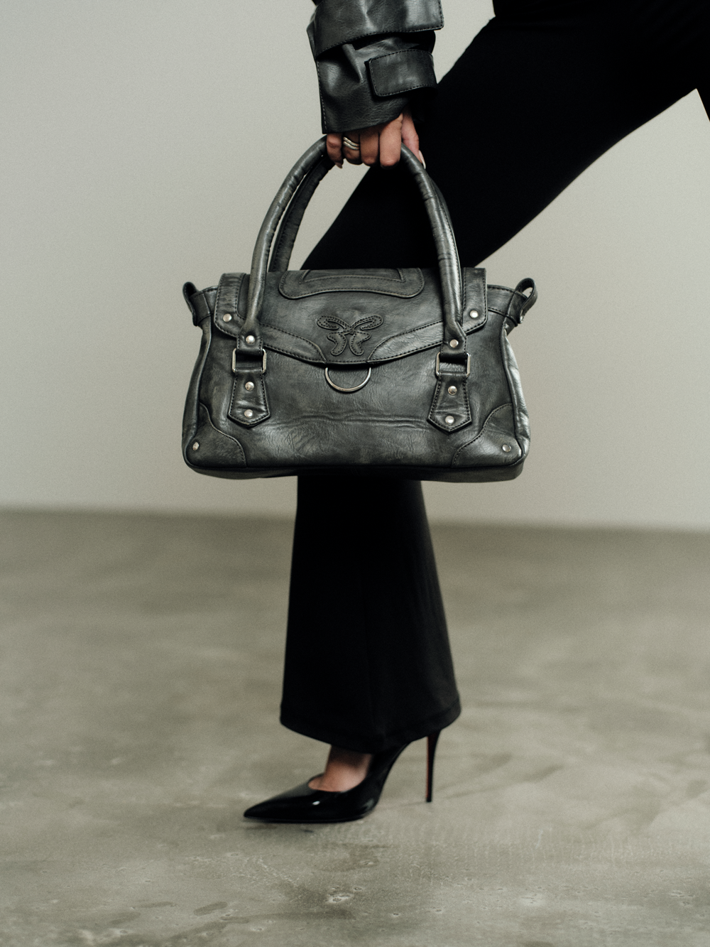Mini Vintage Bag Vegan Leather Grey