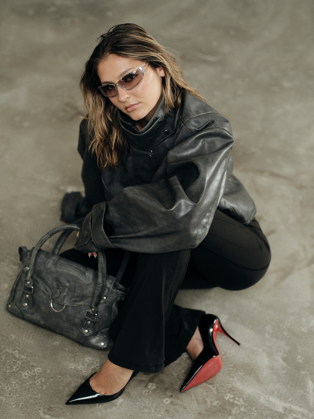 Mini Vintage Bag Vegan Leather Grey