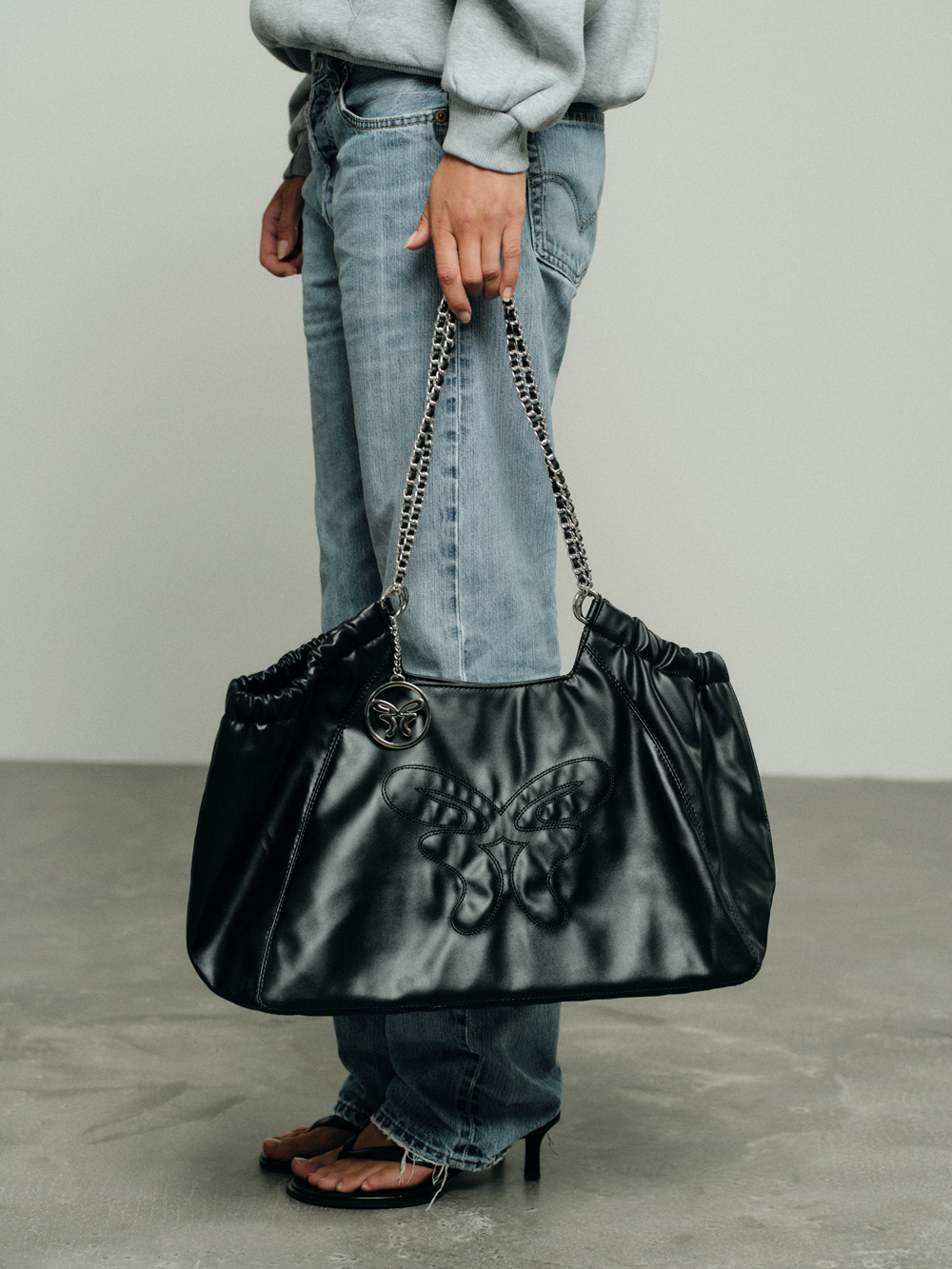 Shopper Bag Vegan Leather Black