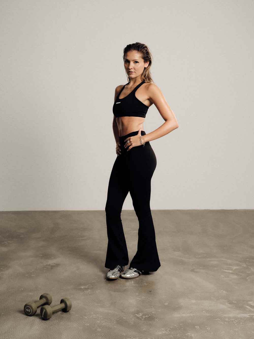 Felicious Active Flared Leggings Black