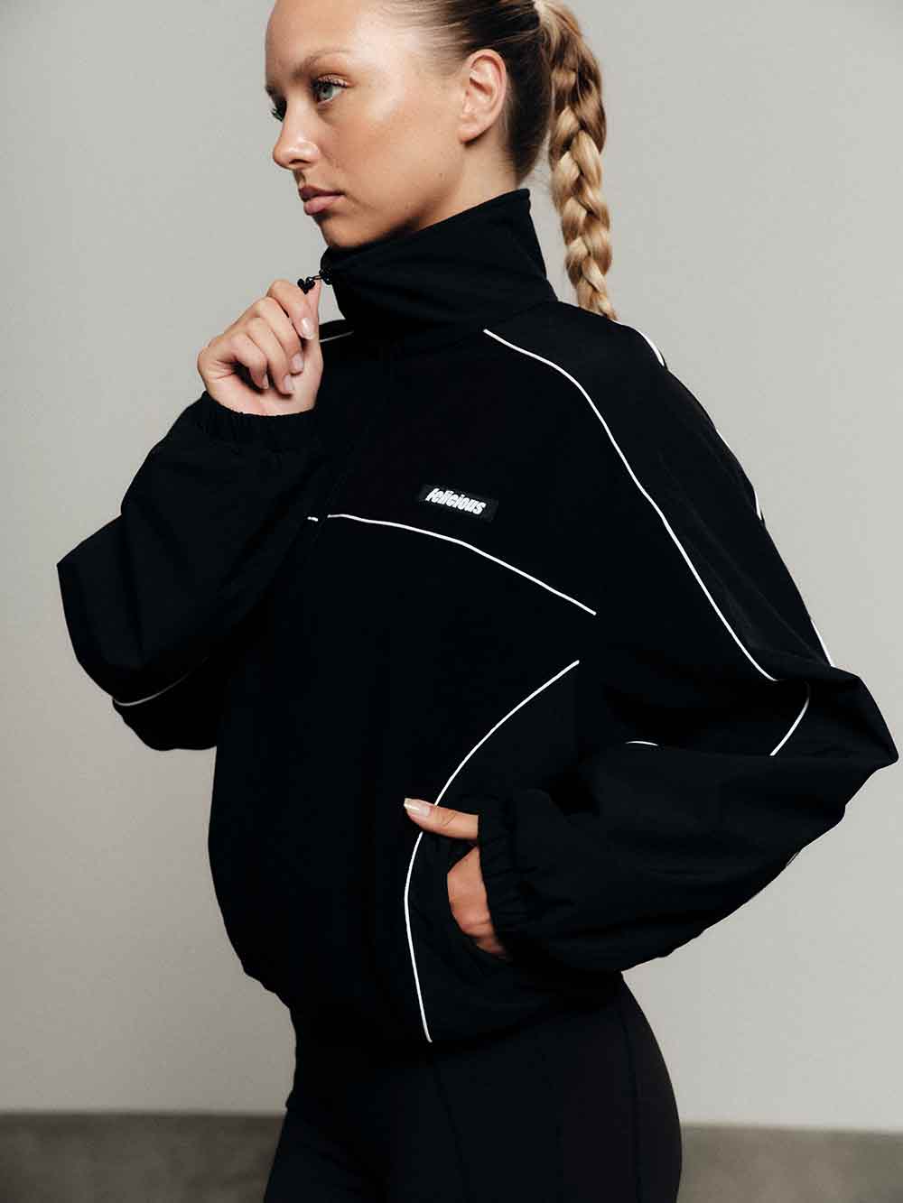 Felicious Active Fleece Windbreaker Black