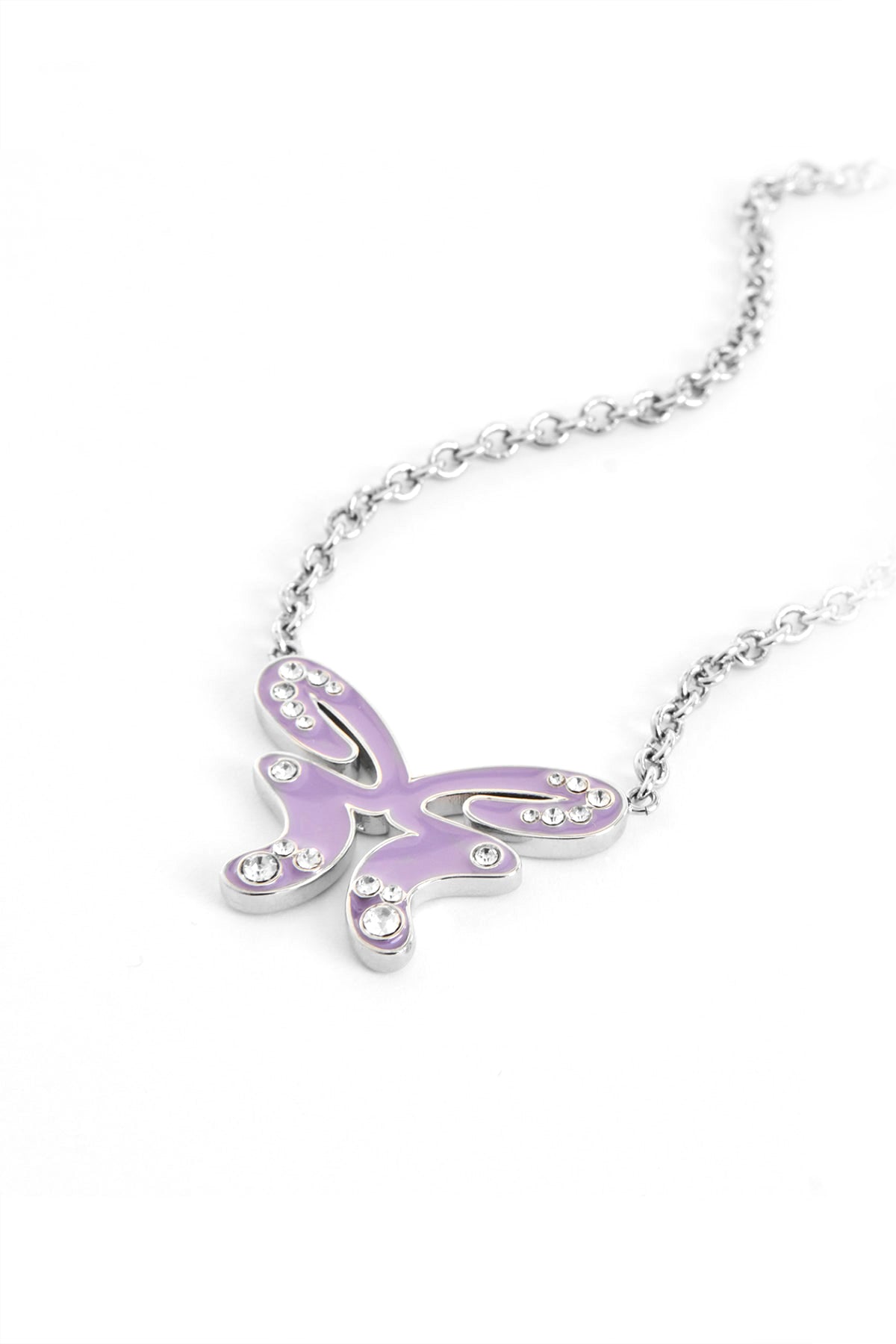 Butterfly Necklace Silver & Purple